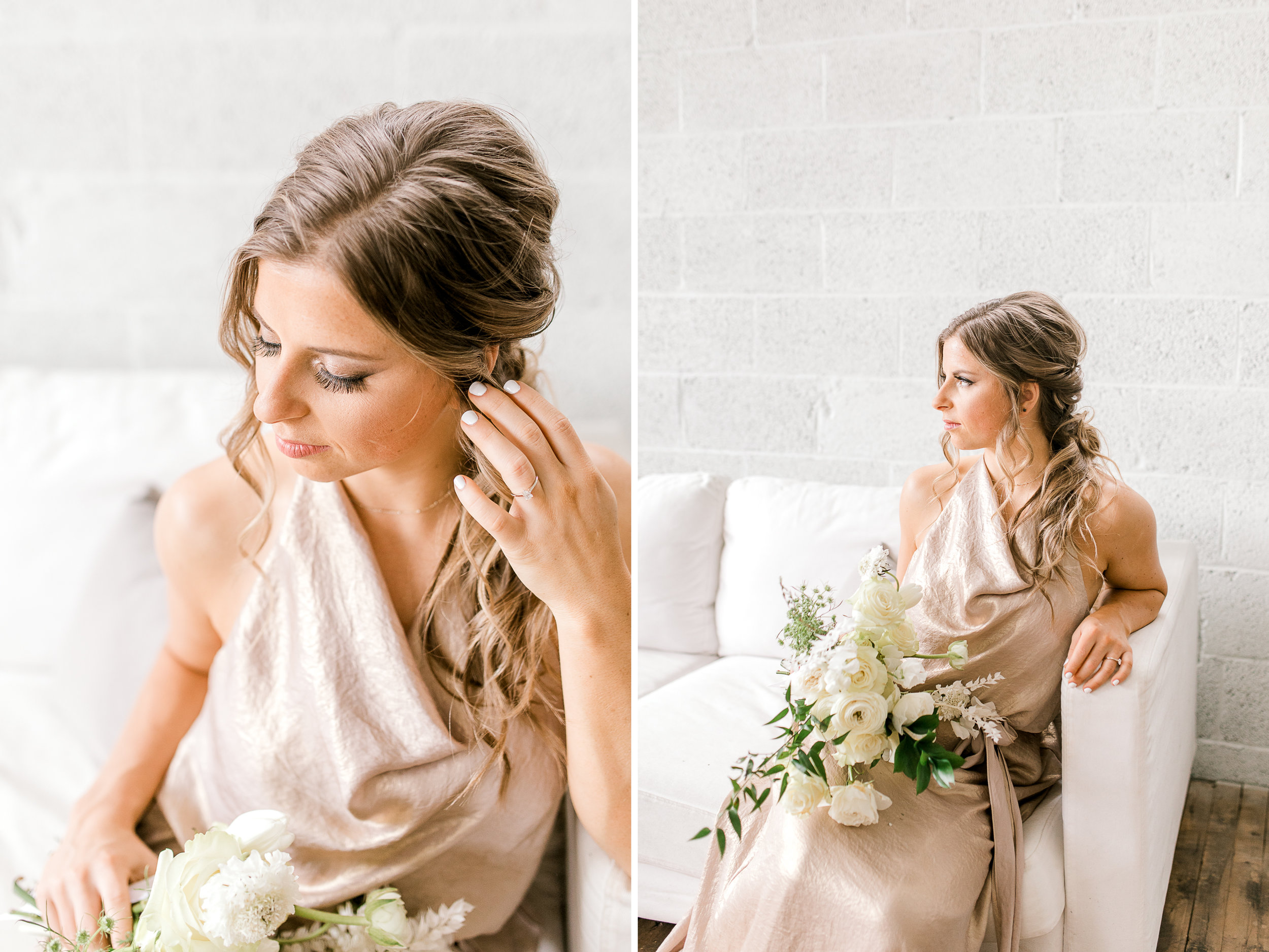 Styled Wedding Workshop | Champagne Bridesmaids Dresses | Edgy Romantic Wedding | West Michigan Wedding Photographer