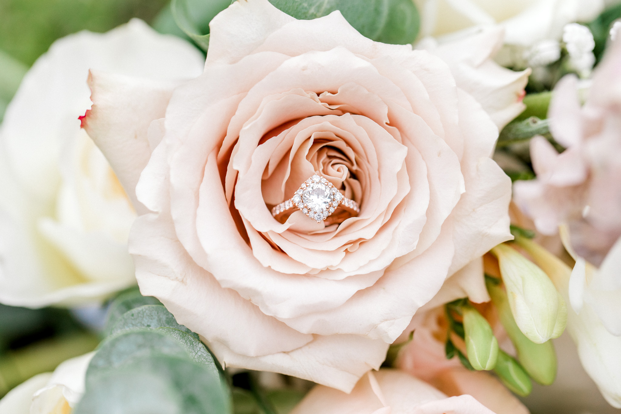 Spring Apple Blossom Engagement Session at the Orchard | Engagement Bouquet | Mustard Yellow Dress | What to Wear to Your Engagement Session | Grand Rapids Wedding Photographer