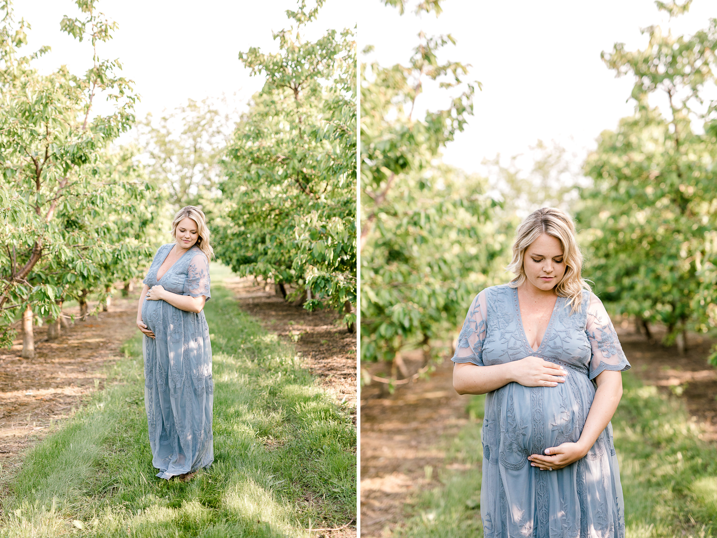Golden Hour Maternity Session at the Orchard | What to Wear to your Maternity Session | Grand Rapids Family Lifestyle Photographer