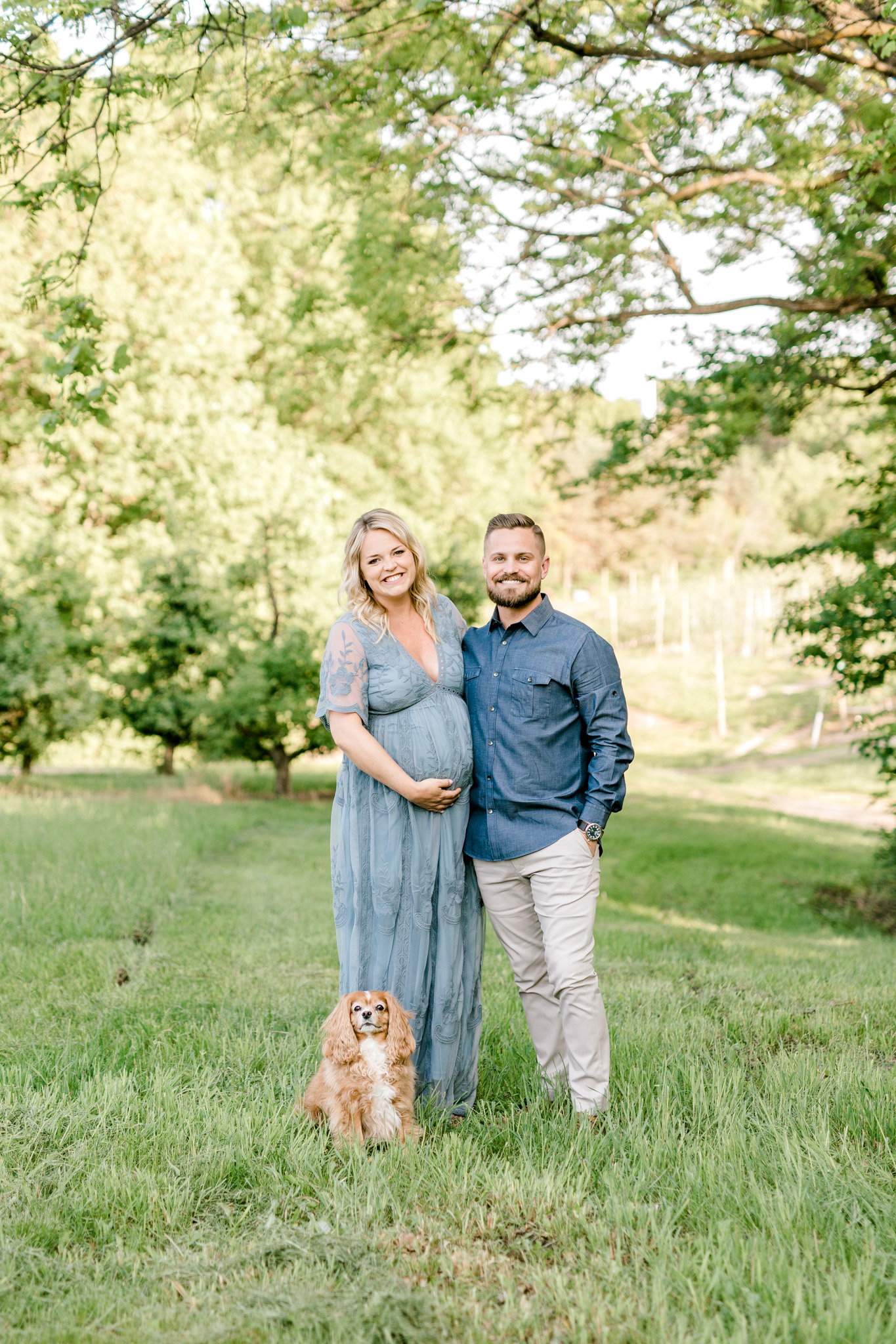 Golden Hour Maternity Session at the Orchard | What to Wear to your Maternity Session | Grand Rapids Family Lifestyle Photographer