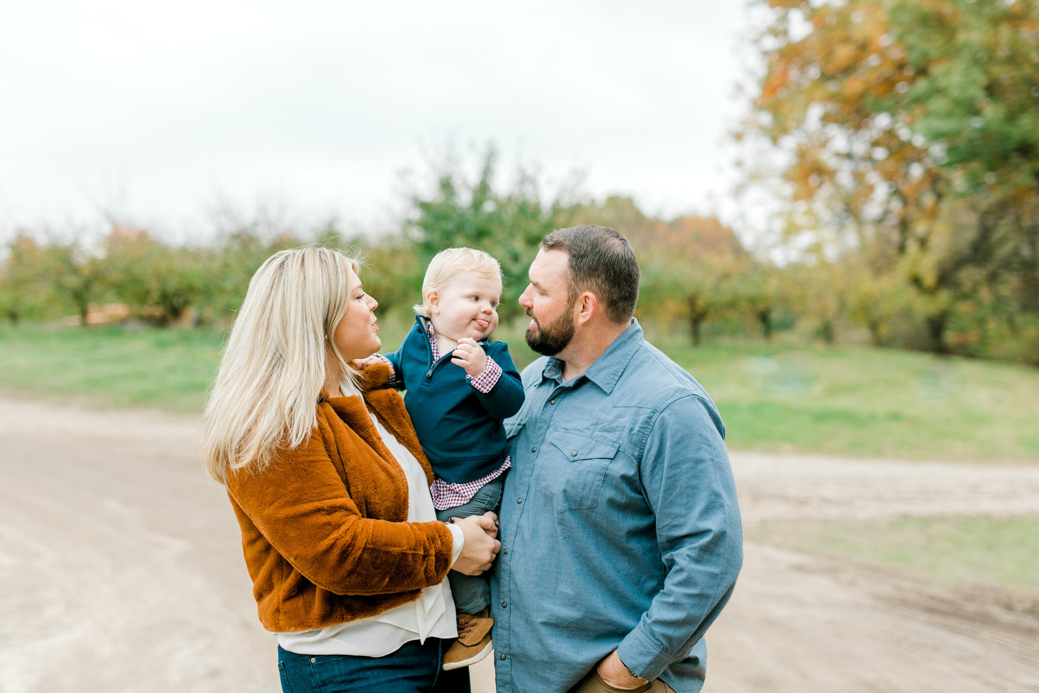 Colorful Fall Family Session at the Orchard | What to Wear for Fall Family Photos | Michigan Family Photographer