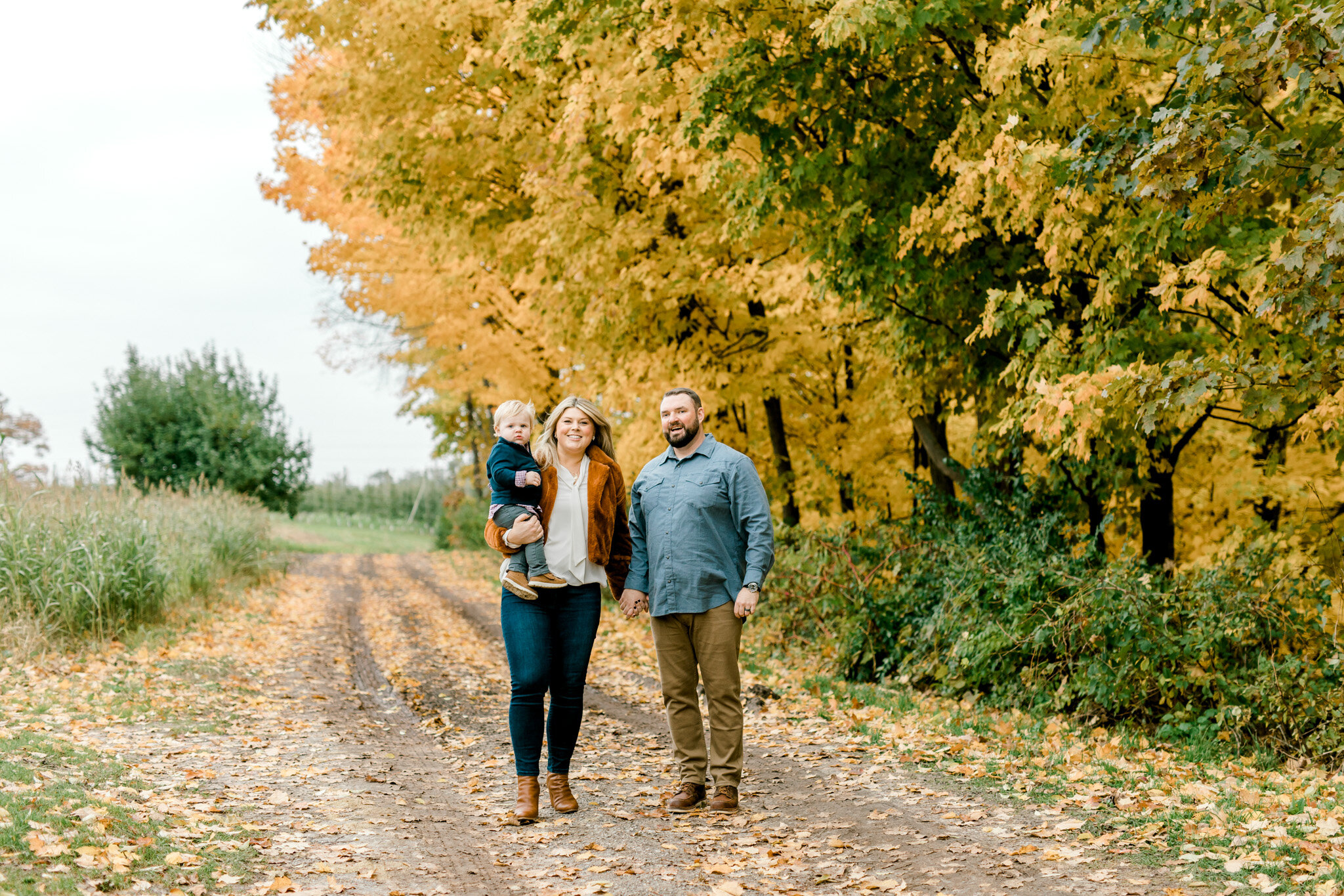 Colorful Fall Family Session at the Orchard | What to Wear for Fall Family Photos | Michigan Family Photographer