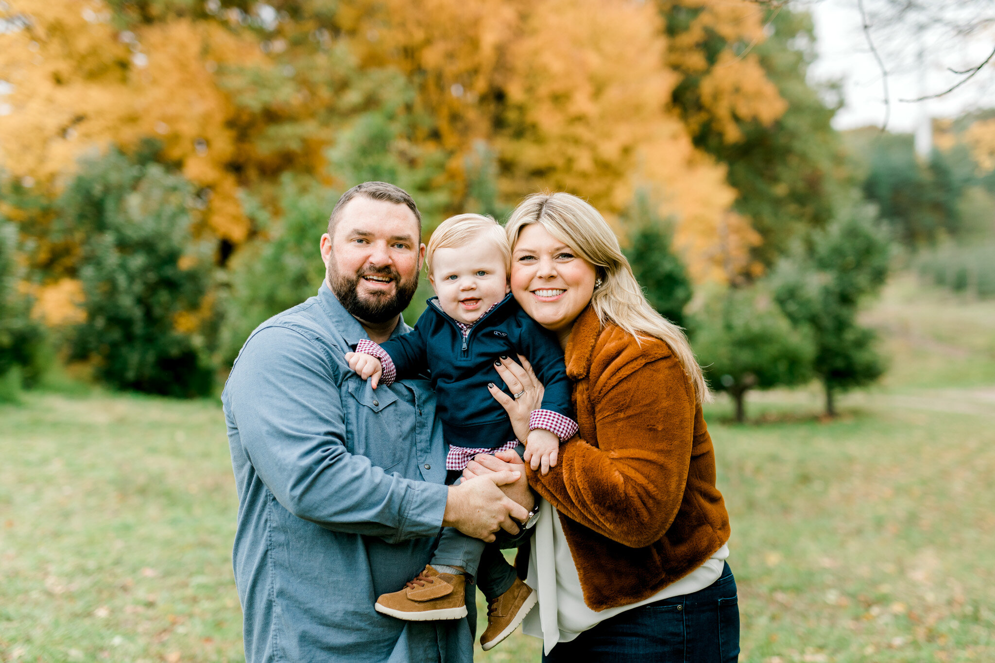 Colorful Fall Family Session at the Orchard | What to Wear for Fall Family Photos | Michigan Family Photographer