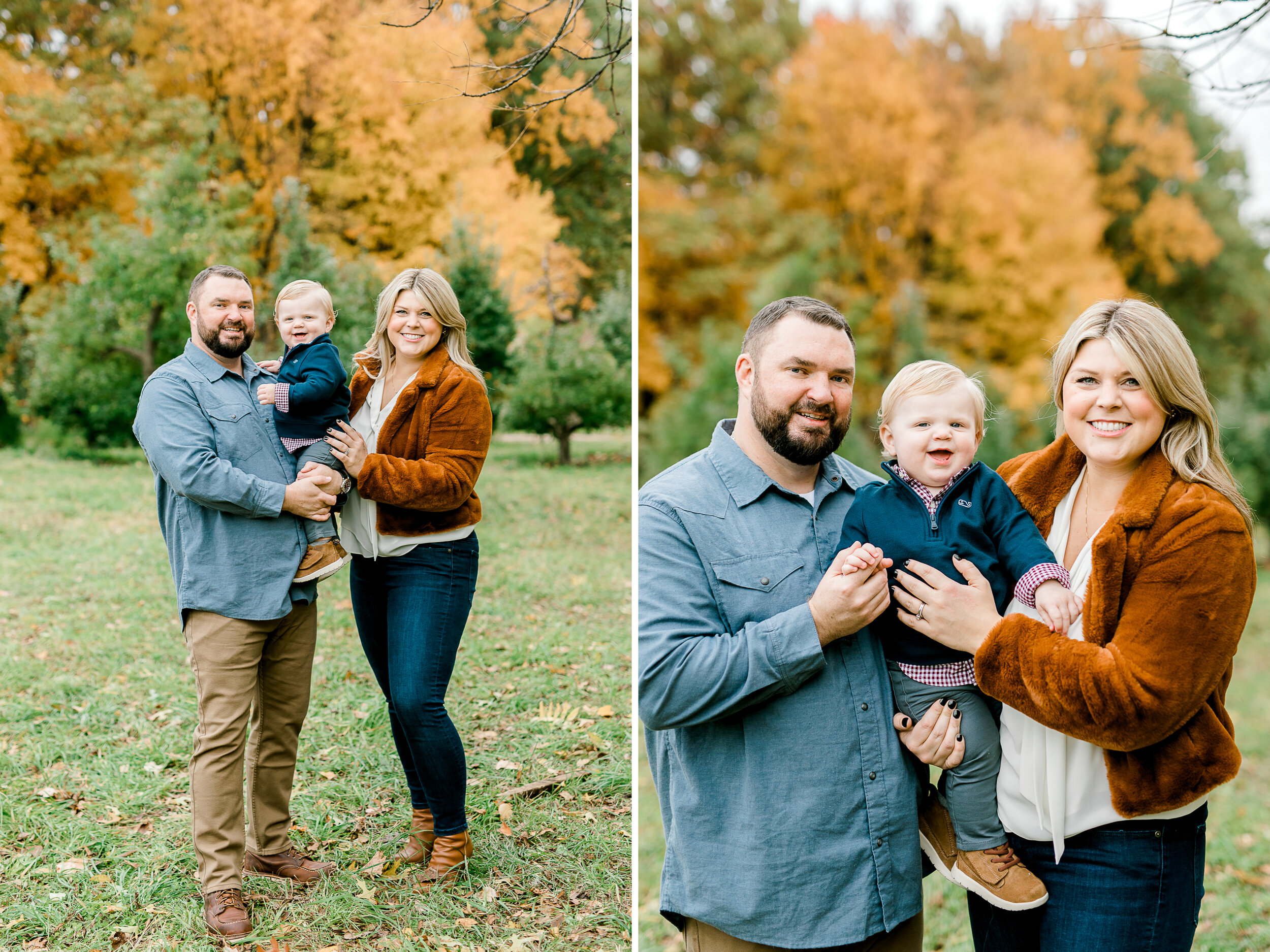 Colorful Fall Family Session at the Orchard | What to Wear for Fall Family Photos | Michigan Family Photographer