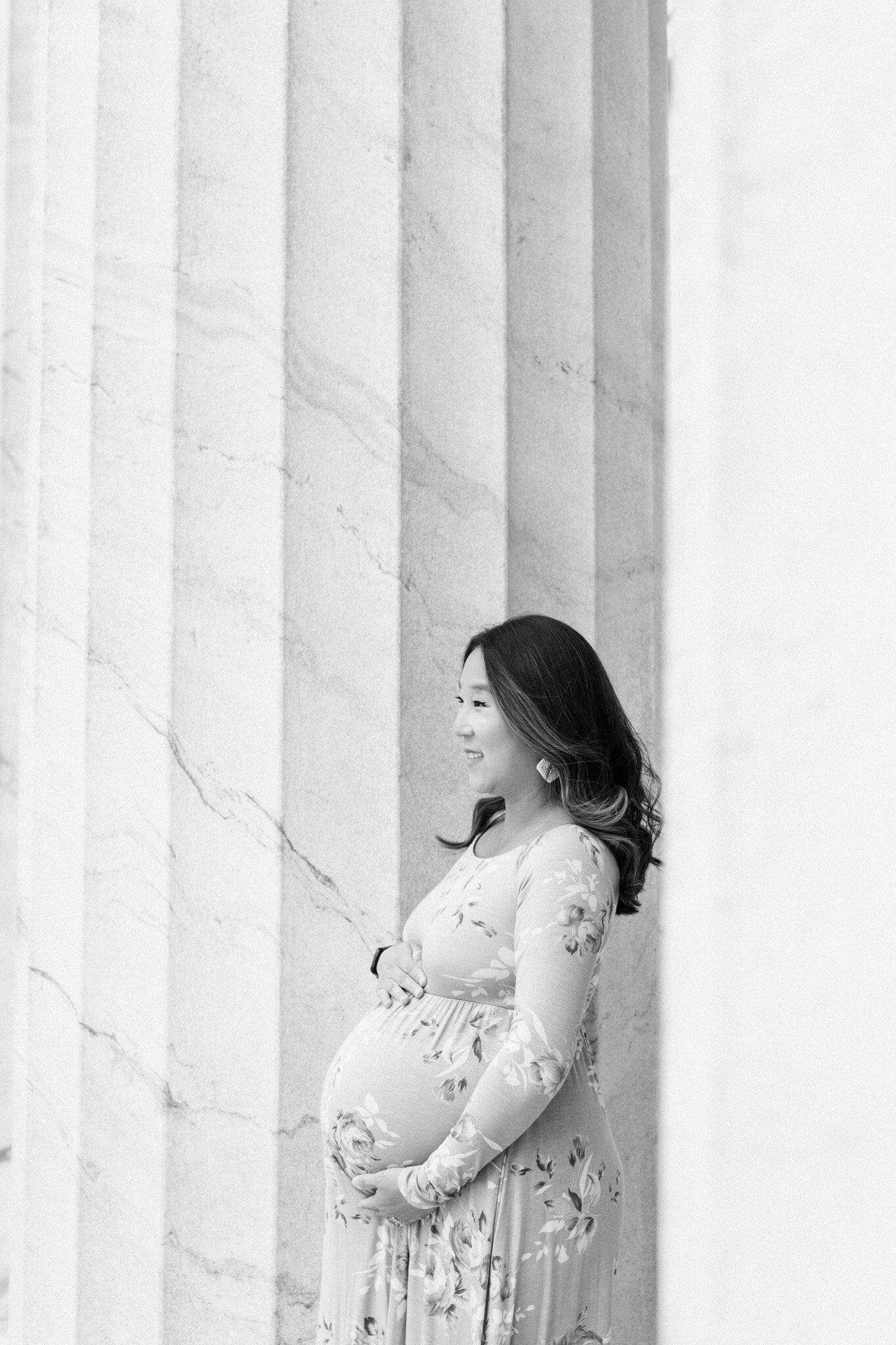 Spring Maternity Session | Light &amp; Airy Maternity Session Outdoor | Marble Pillars | West Michigan Maternity Photographer