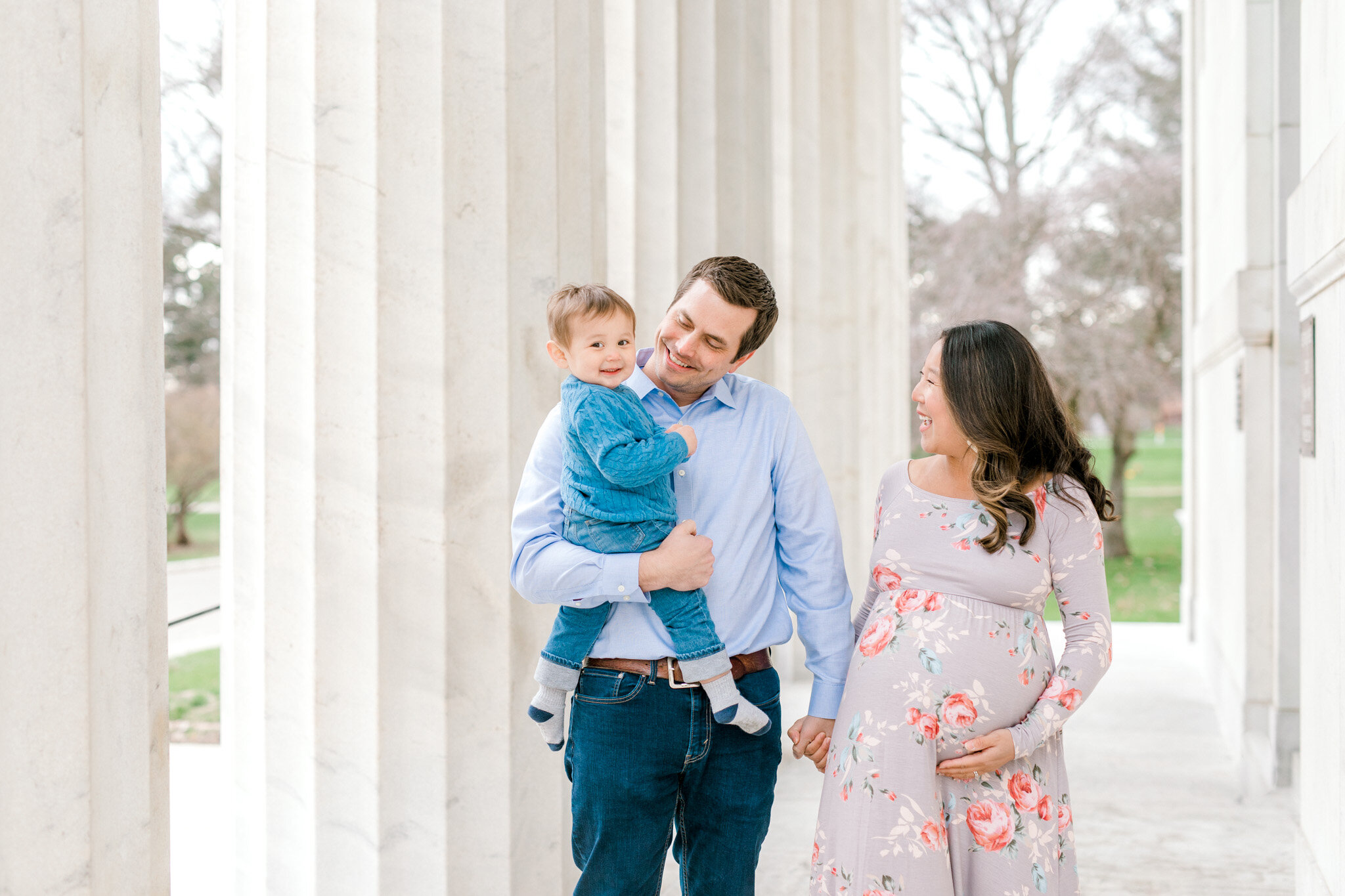 Spring Maternity Session | Light &amp; Airy Maternity Session Outdoor | Marble Pillars | West Michigan Maternity Photographer