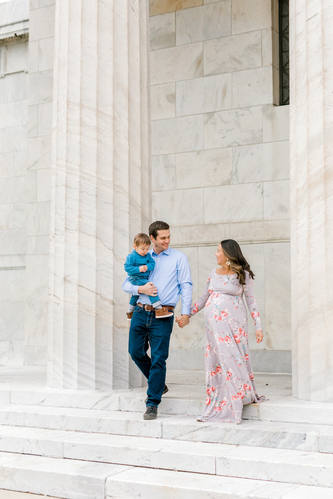 Spring Maternity Session | Light &amp; Airy Maternity Session Outdoor | Marble Pillars | West Michigan Maternity Photographer