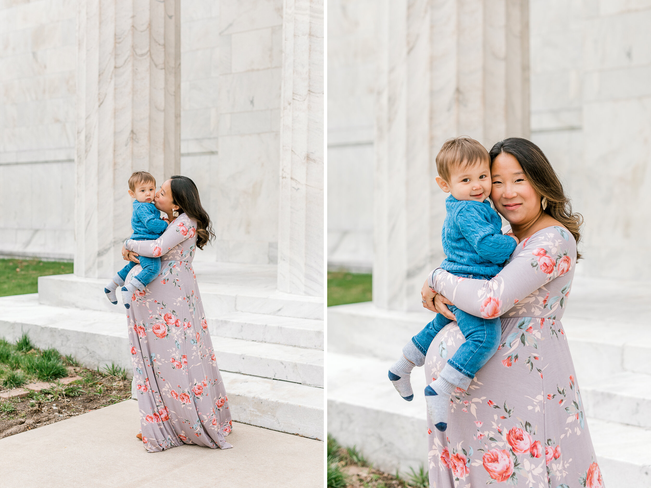 Spring Maternity Session | Light &amp; Airy Maternity Session Outdoor | Marble Pillars | West Michigan Maternity Photographer