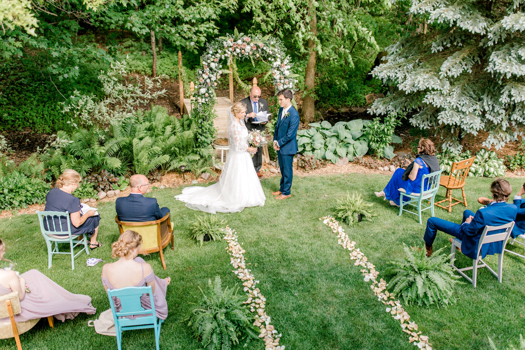 Intimate Backyard Elopement in Michigan | Light &amp; Airy Michigan Wedding Photographer