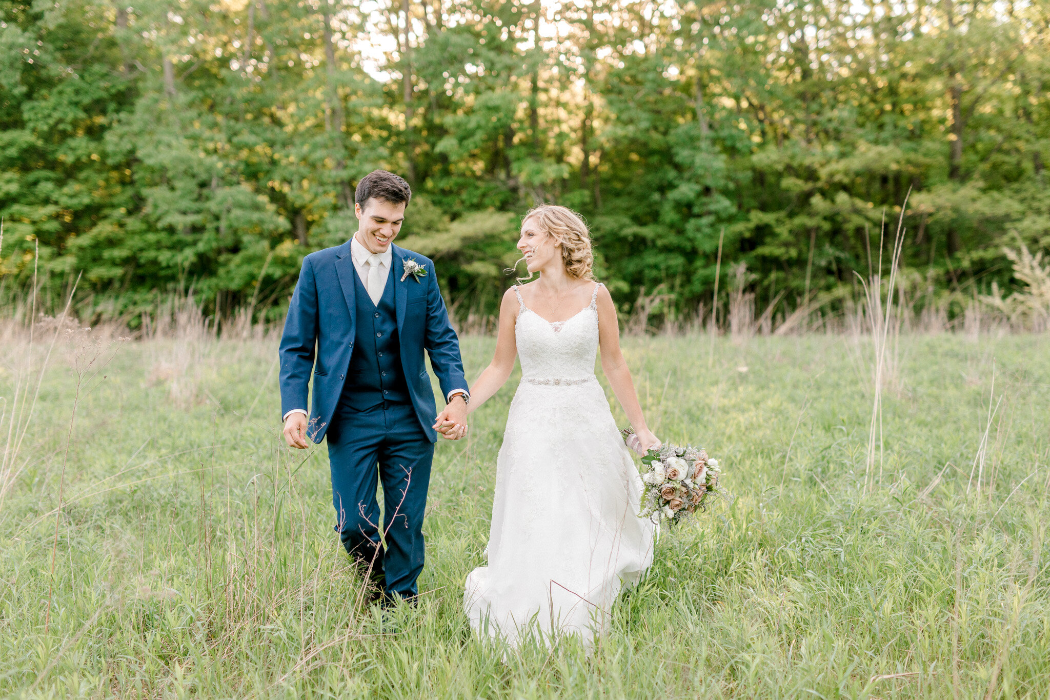 Intimate Backyard Elopement in Michigan | Light &amp; Airy Michigan Wedding Photographer