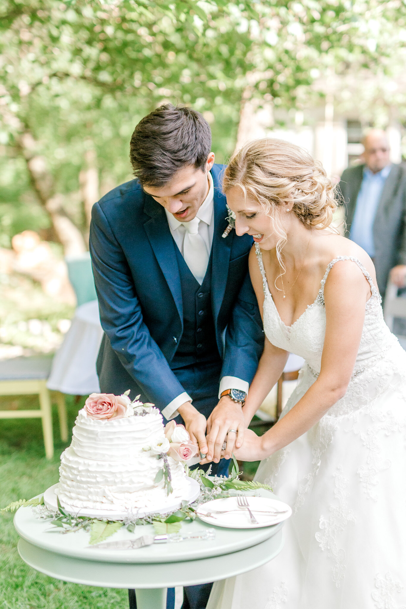 Intimate Backyard Elopement in Michigan | Light &amp; Airy Michigan Wedding Photographer