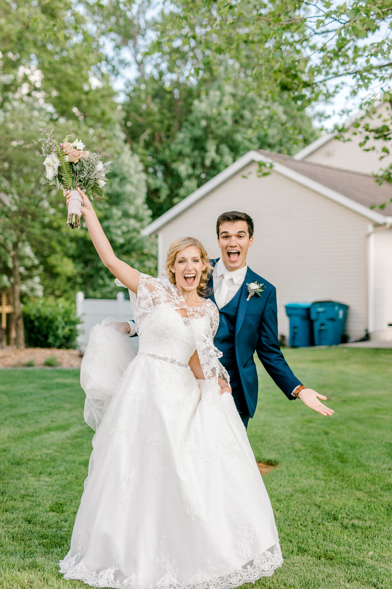 Intimate Backyard Elopement in Michigan | Light &amp; Airy Michigan Wedding Photographer