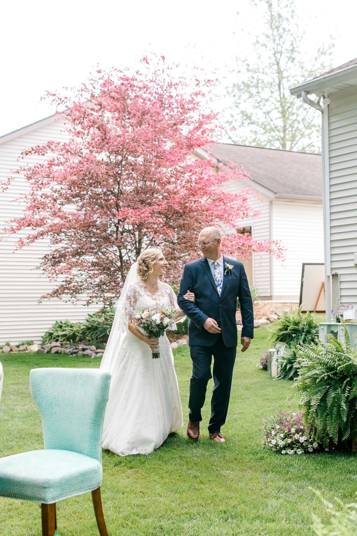 Intimate Backyard Elopement in Michigan | Light &amp; Airy Michigan Wedding Photographer