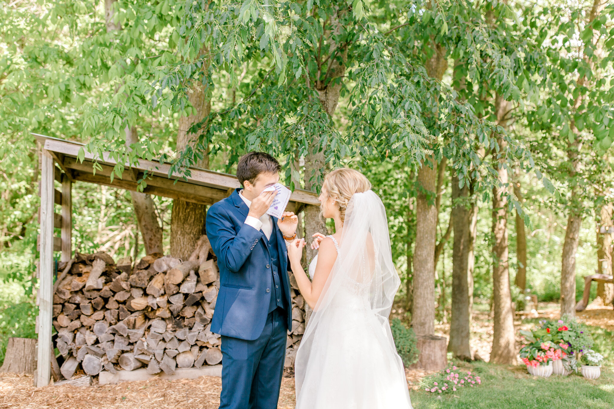 Intimate Backyard Elopement in Michigan | Light &amp; Airy Michigan Wedding Photographer