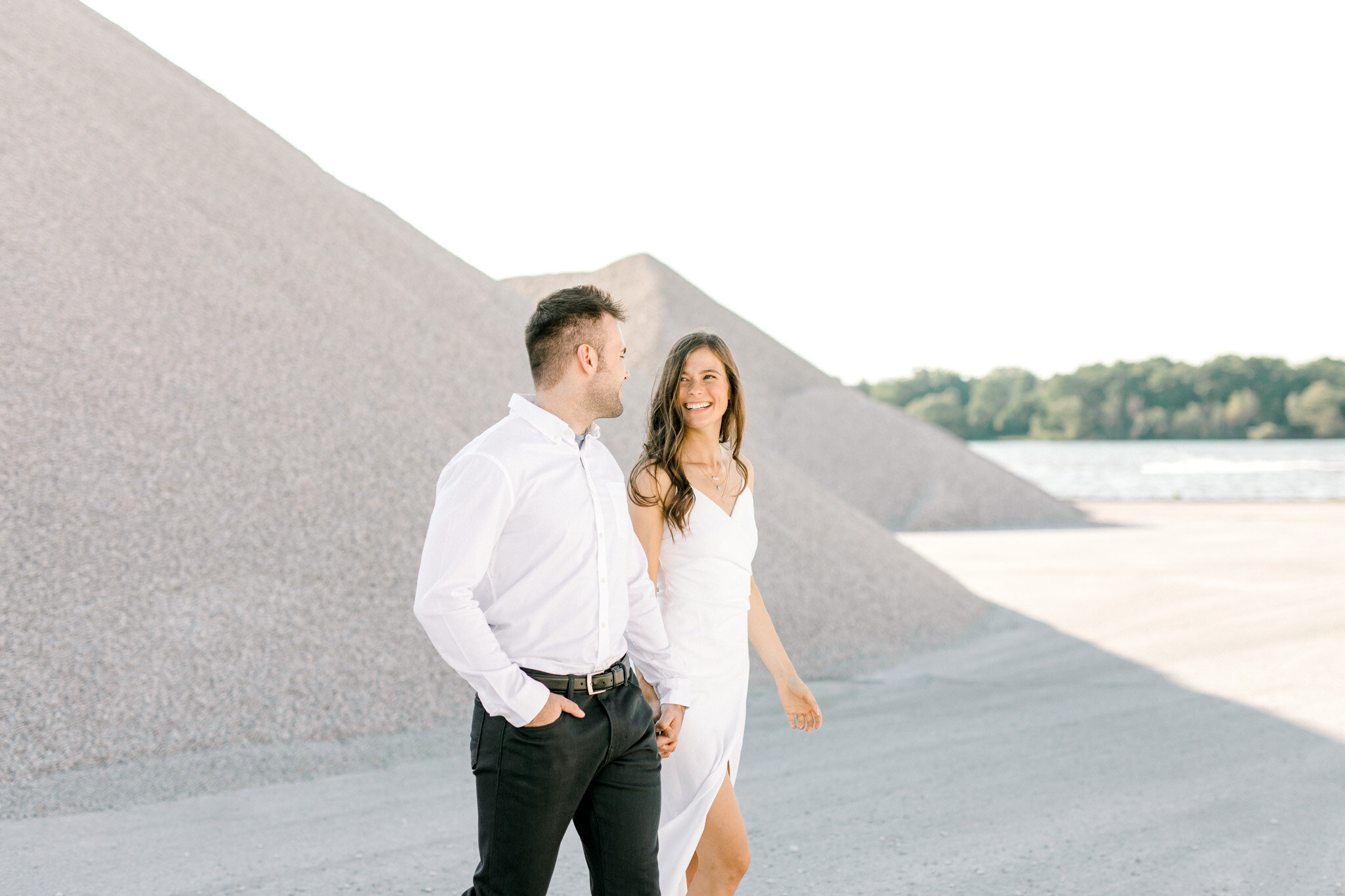 Light Filled Classy &amp; Romantic Engagement Session in Michigan | Light &amp; Airy Michigan Wedding Photographer | Black &amp; White Engagement