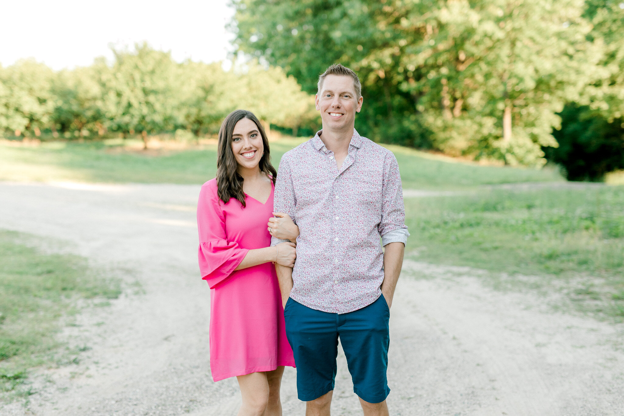 Colorful Engagement Session at the Orchard | Light and Airy Michigan Wedding Photographer