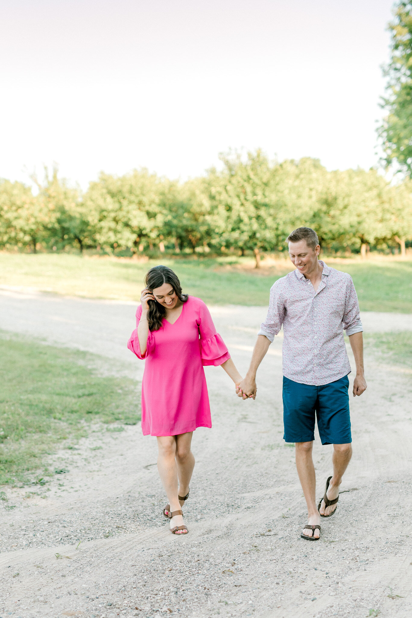 Colorful Engagement Session at the Orchard | Light and Airy Michigan Wedding Photographer