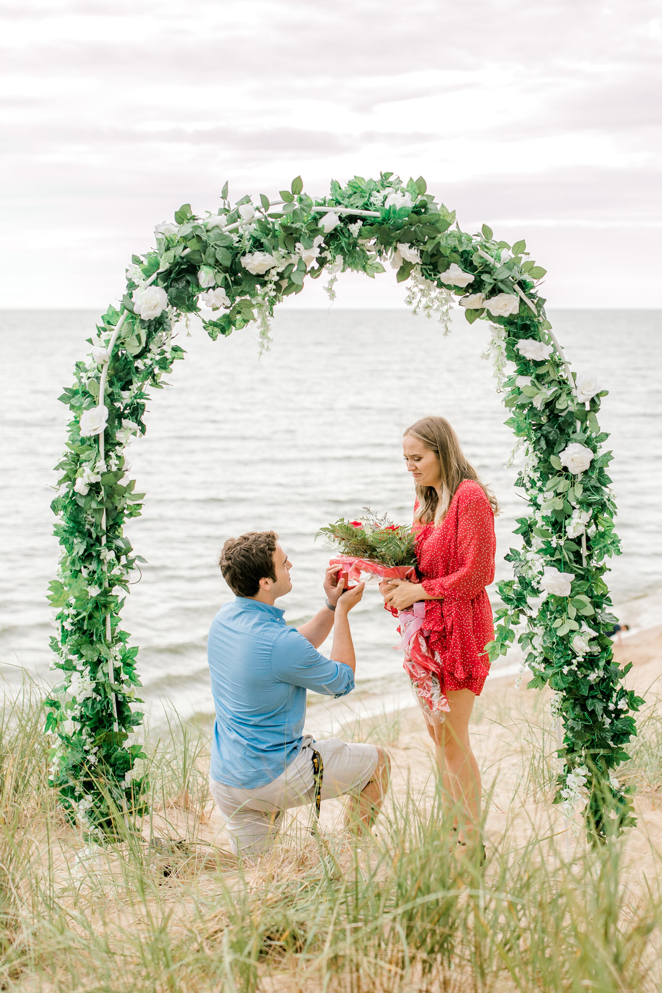 Romantic Surprise Proposal on Lake Michigan | West Michigan Wedding Photographer