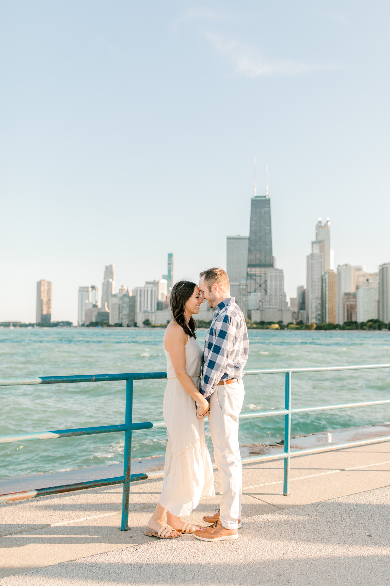 Chicago Skyline Engagement Session | Light &amp; Airy Wedding Photographer | West Michigan Wedding Photographer