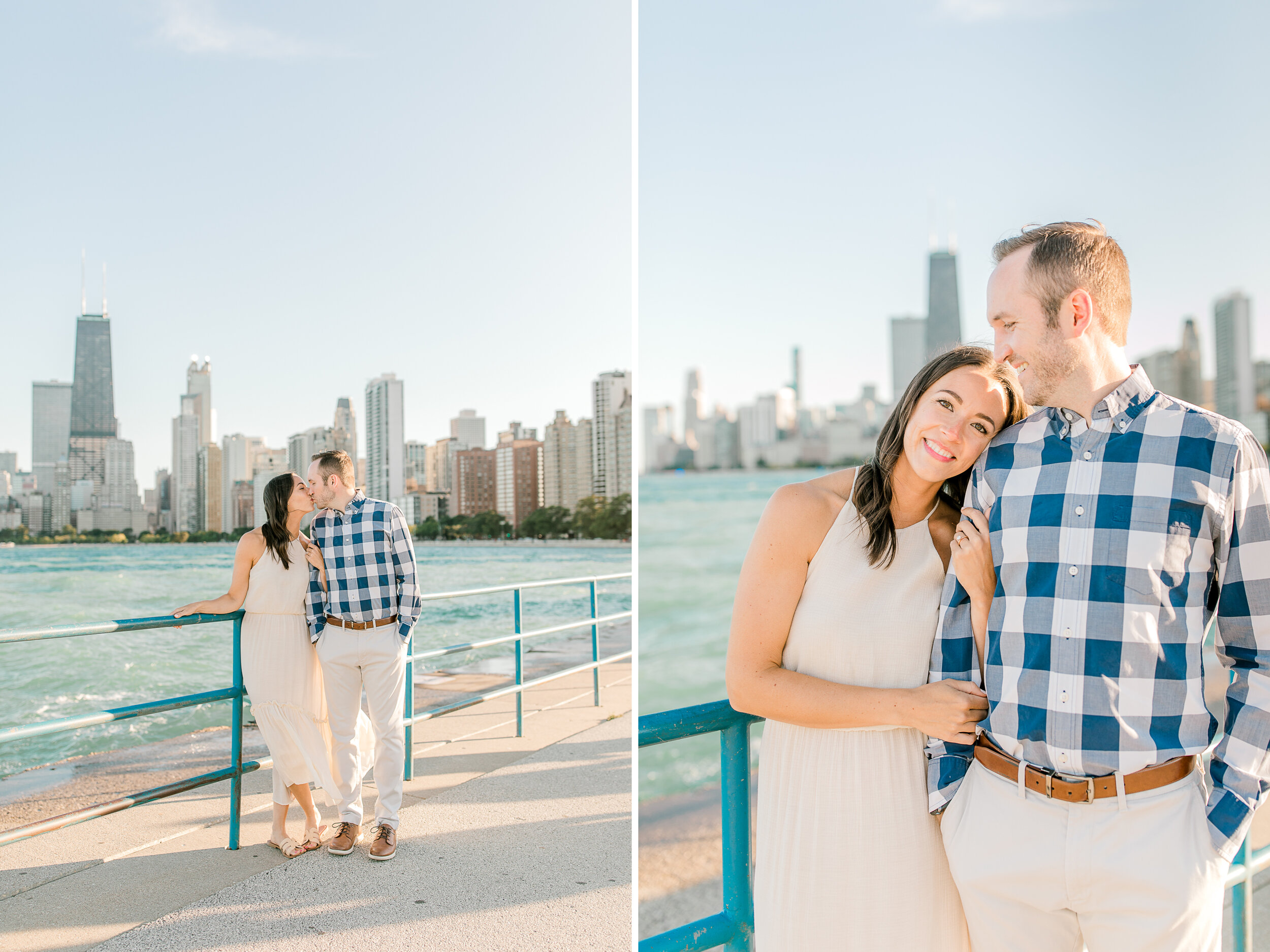Chicago Skyline Engagement Session | Light &amp; Airy Wedding Photographer | West Michigan Wedding Photographer