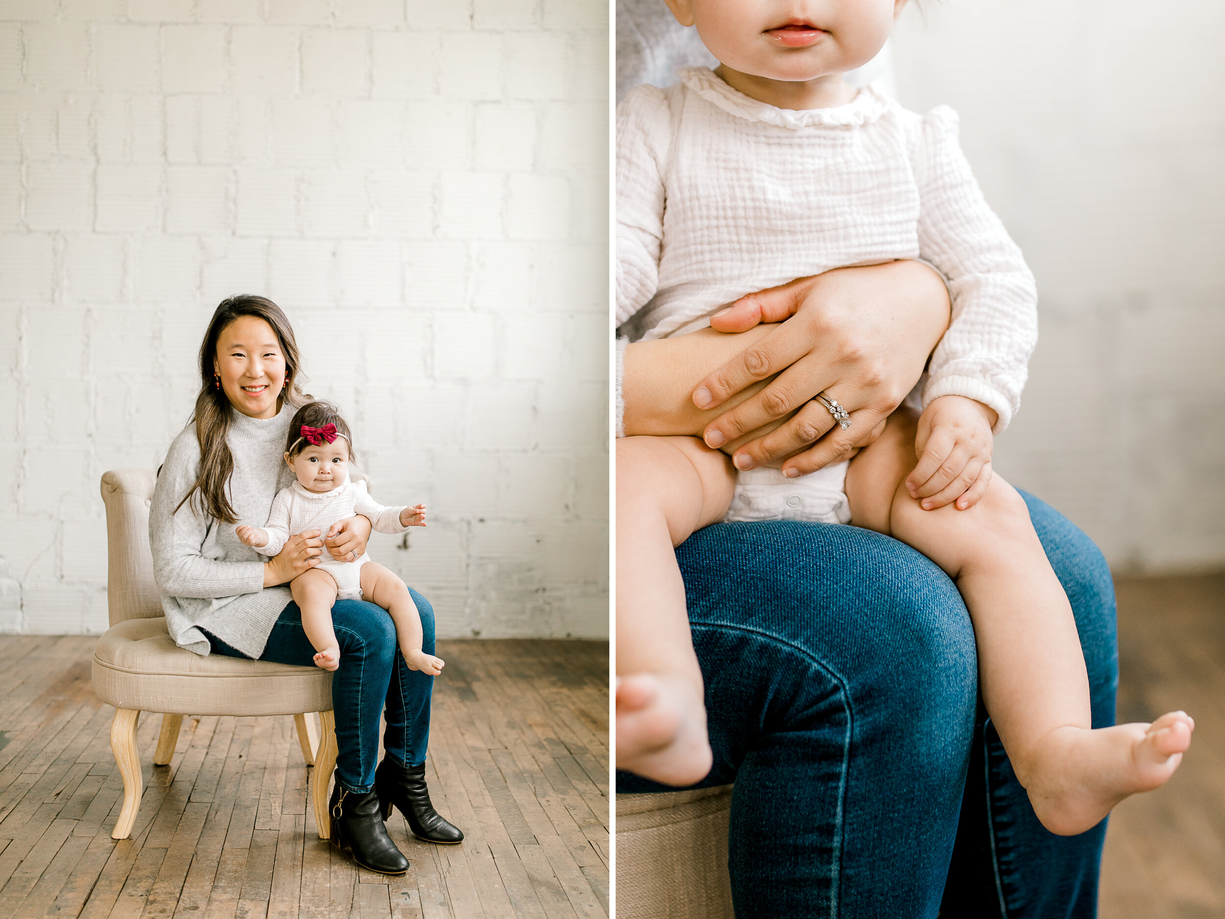 7 Month Milestone In Studio | Light &amp; Airy Family Photography | West Michigan Family Photographer