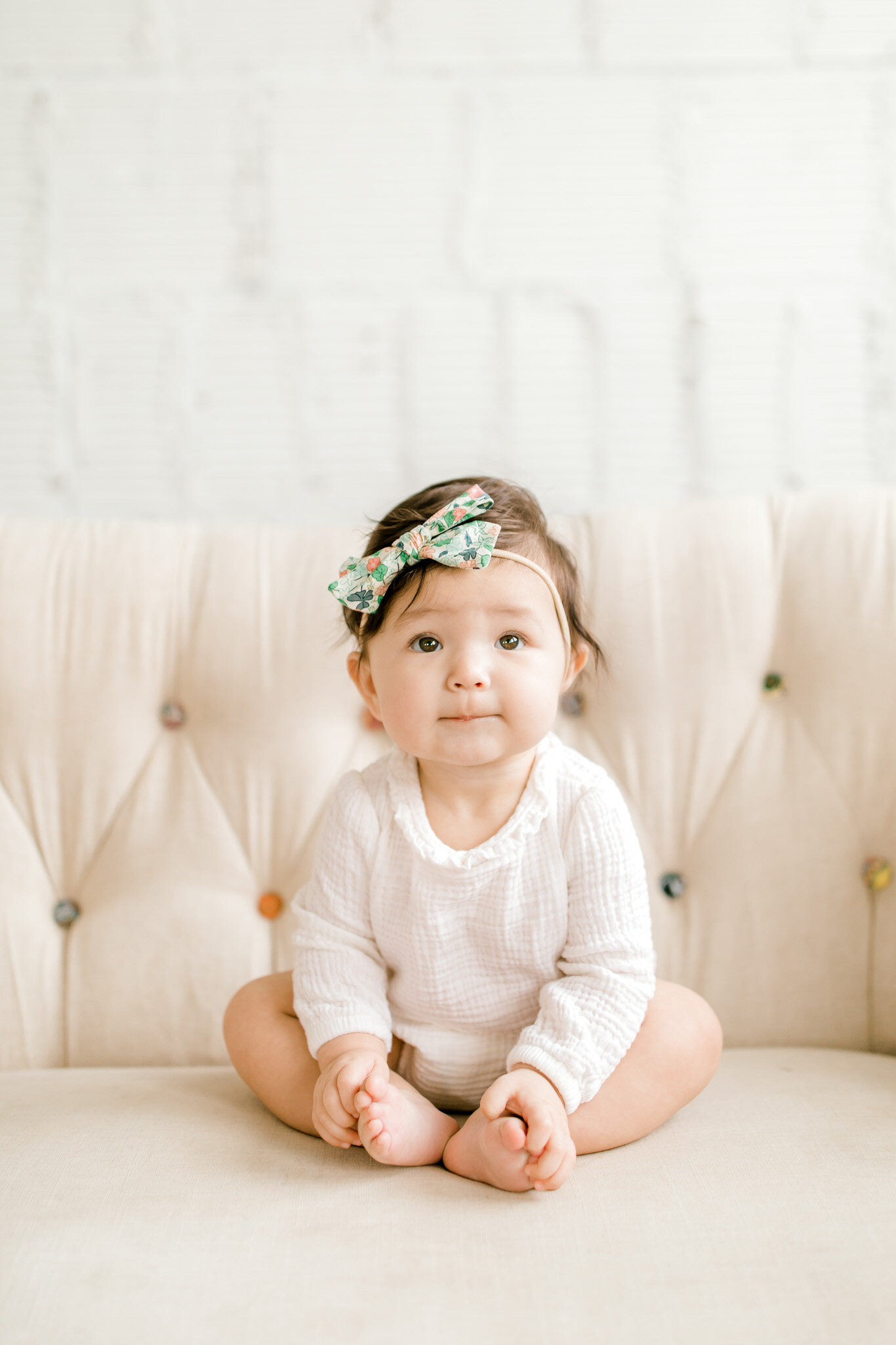 7 Month Milestone In Studio | Light &amp; Airy Family Photography | West Michigan Family Photographer