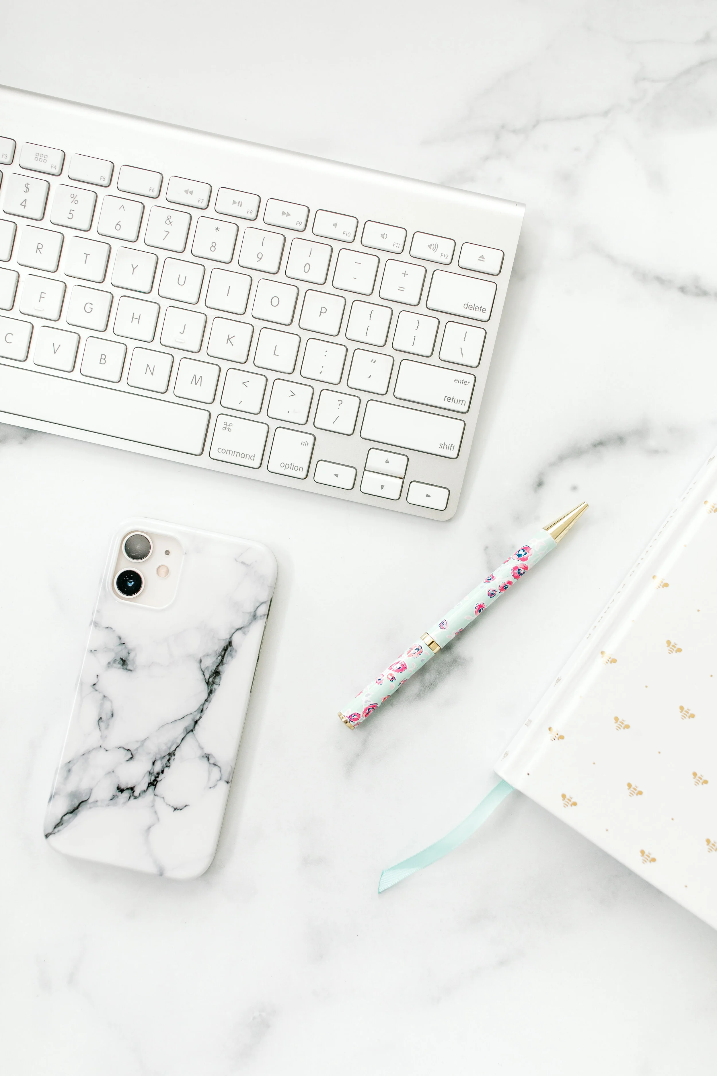 Simple Marble Flat Lay