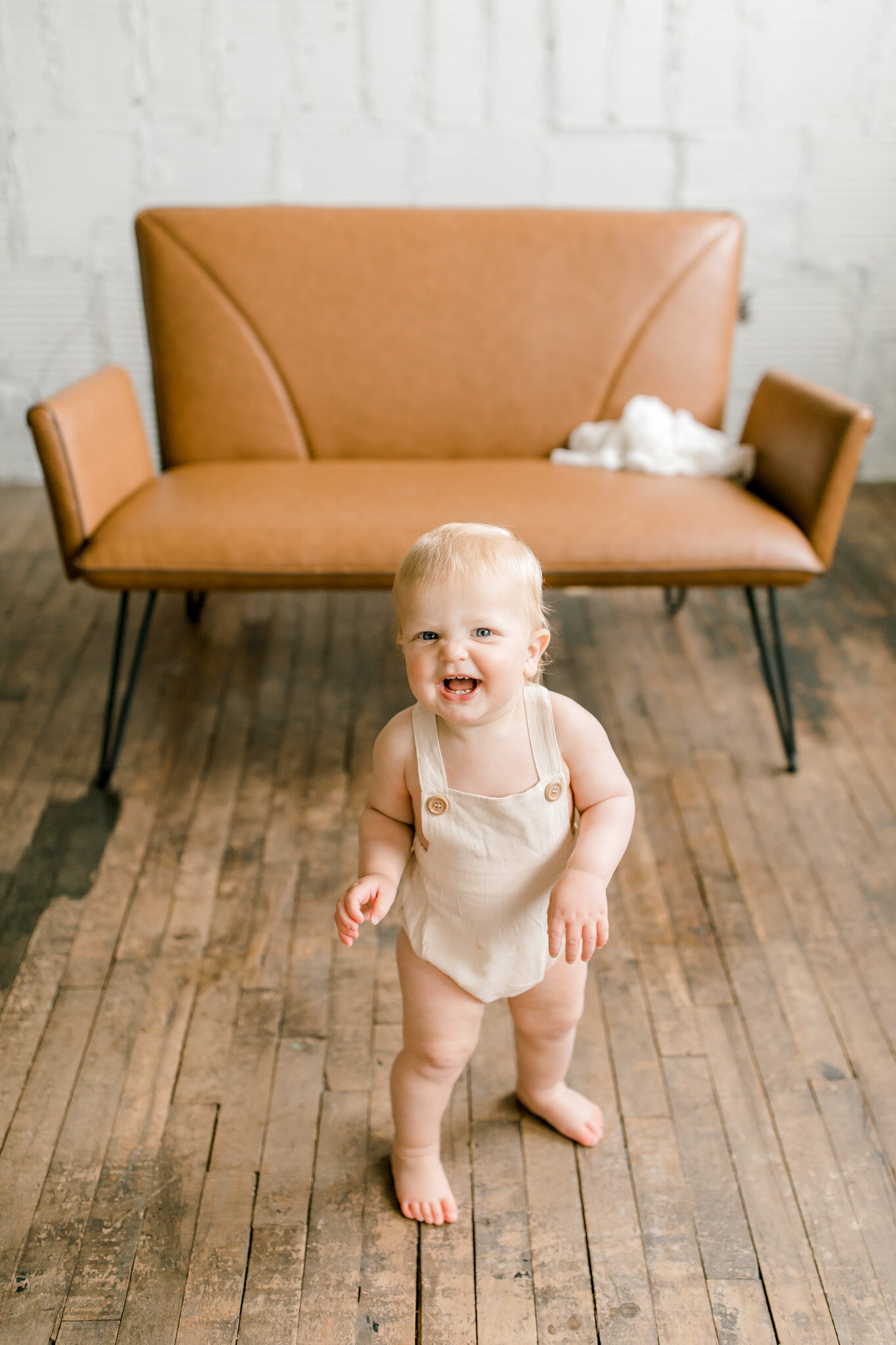 Simple, Neutral Cake Smash | Light &amp; Airy Photography | Baby Boy First Birthday Photos