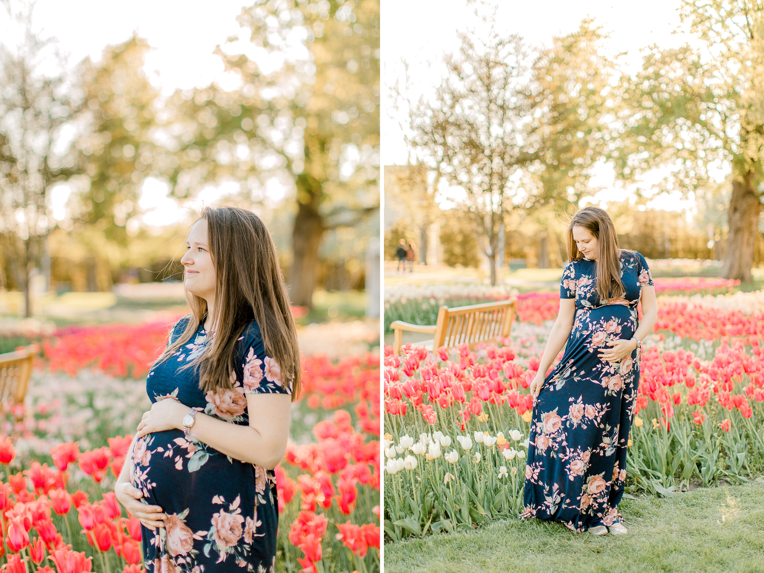 Spring maternity session at Tulip Time in Holland Michigan | Light &amp; Airy Michigan Family Photographer