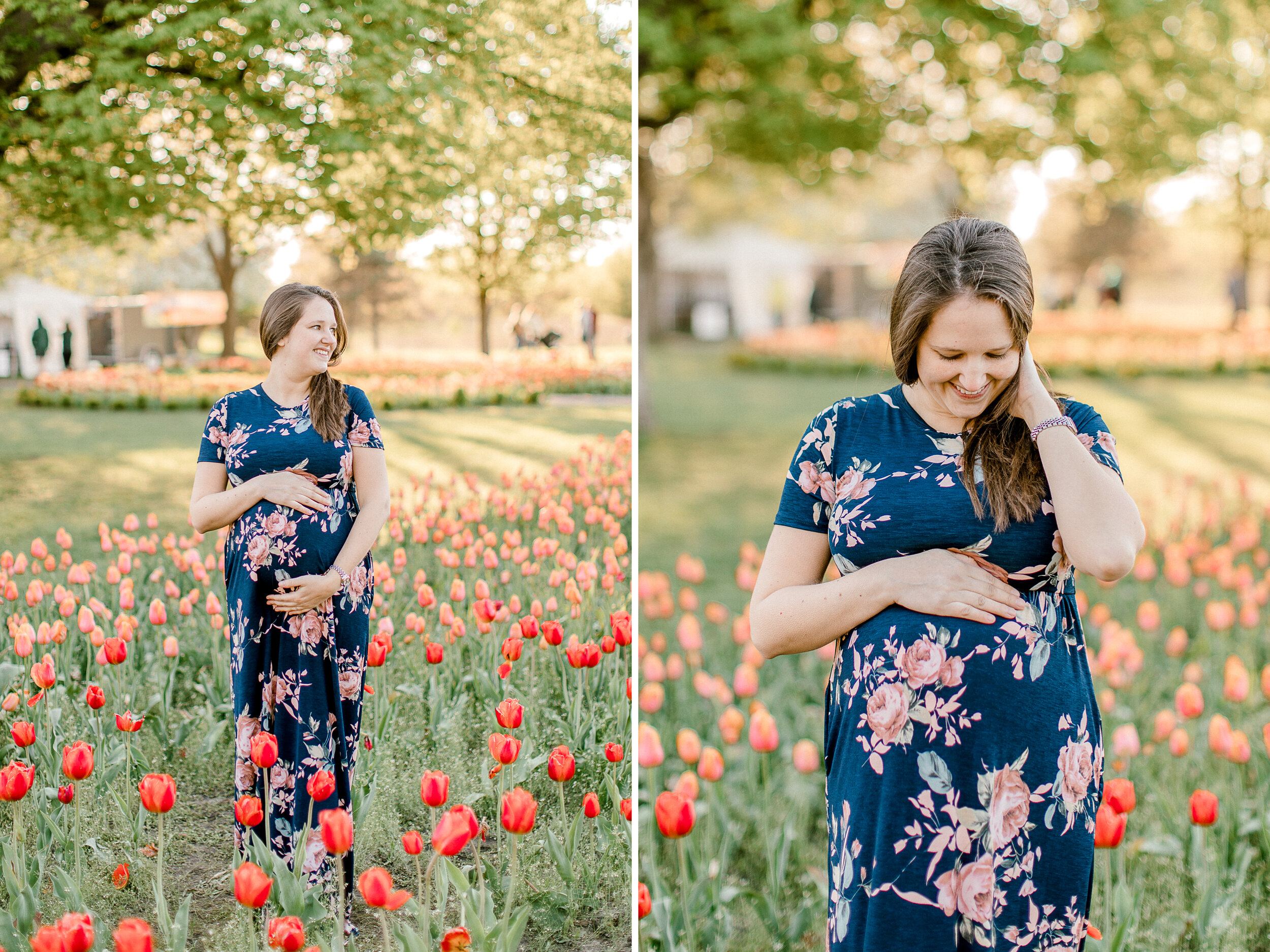 Spring maternity session at Tulip Time in Holland Michigan | Light &amp; Airy Michigan Family Photographer