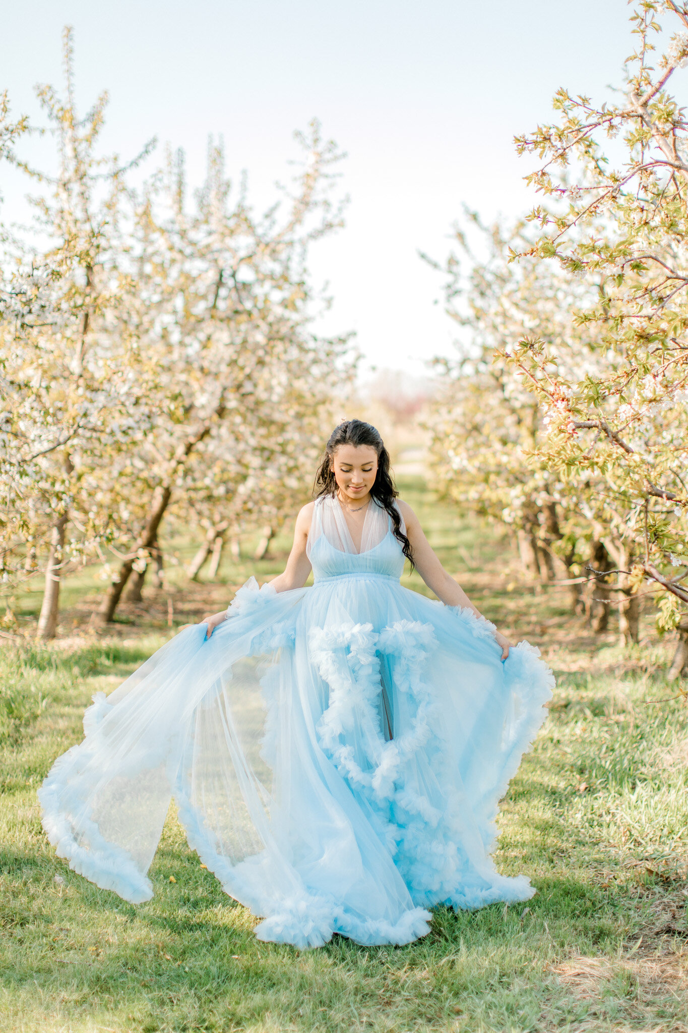 Spring Maternity Session in the Apple Blossoms | West Michigan Maternity Photographer