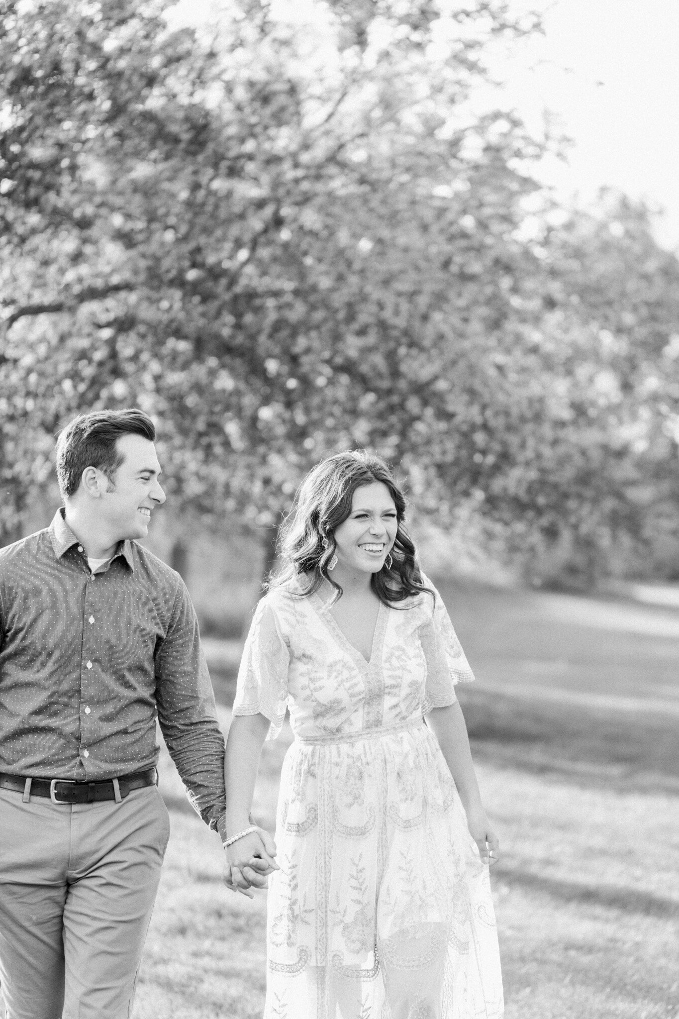 Spring Engagement Session in Michigan | Engagement Session with a Puppy | Light &amp; Airy Fine Art Michigan Wedding Photographer