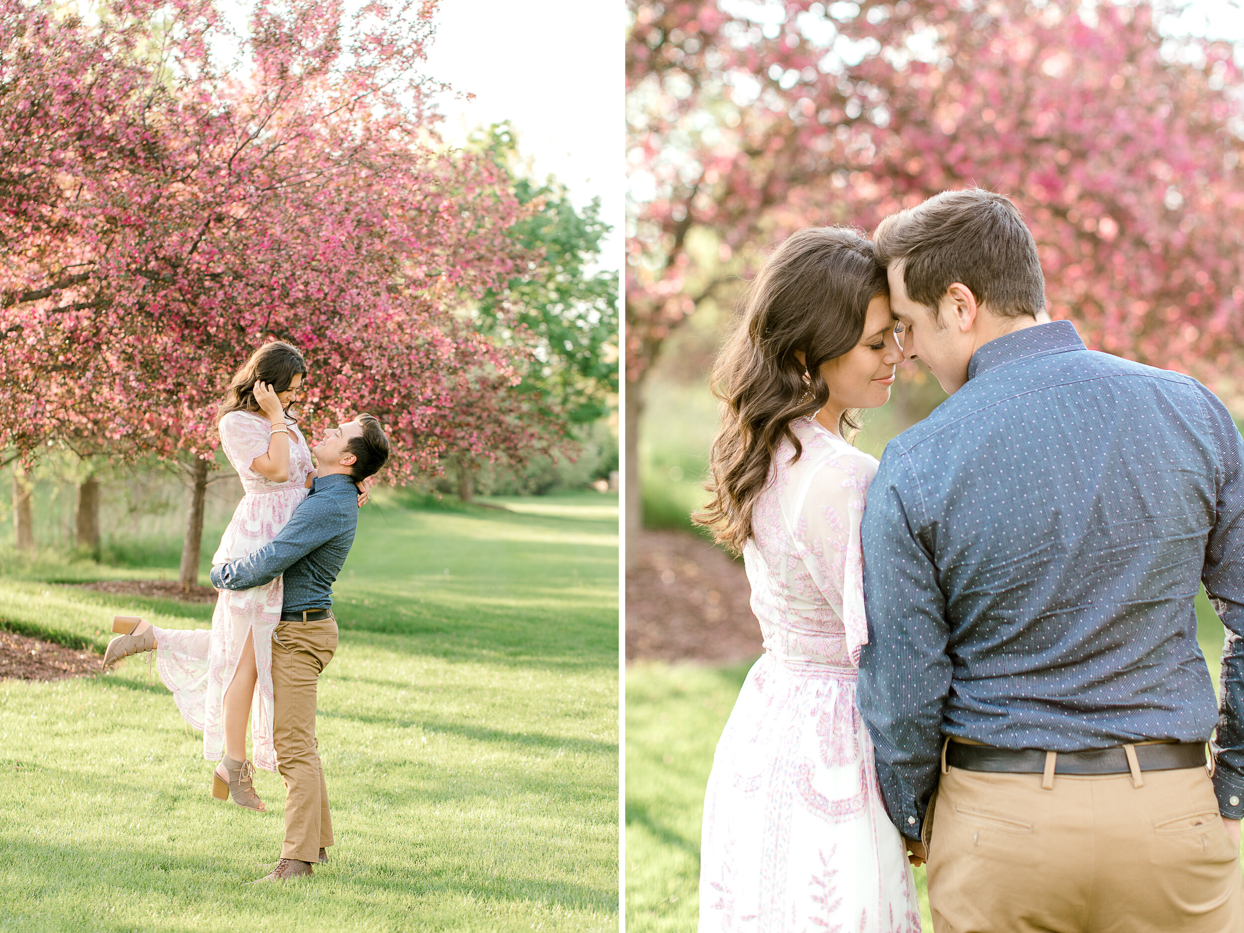 Spring Engagement Session in Michigan | Engagement Session with a Puppy | Light &amp; Airy Fine Art Michigan Wedding Photographer