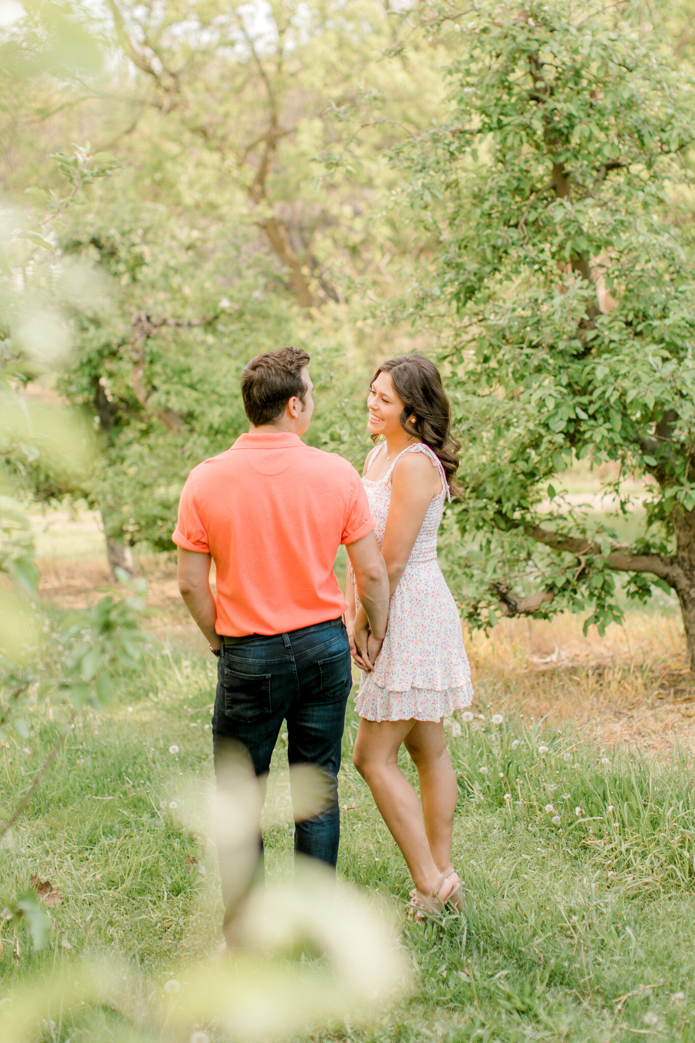 Spring Engagement Session in Michigan | Engagement Session with a Puppy | Light &amp; Airy Fine Art Michigan Wedding Photographer