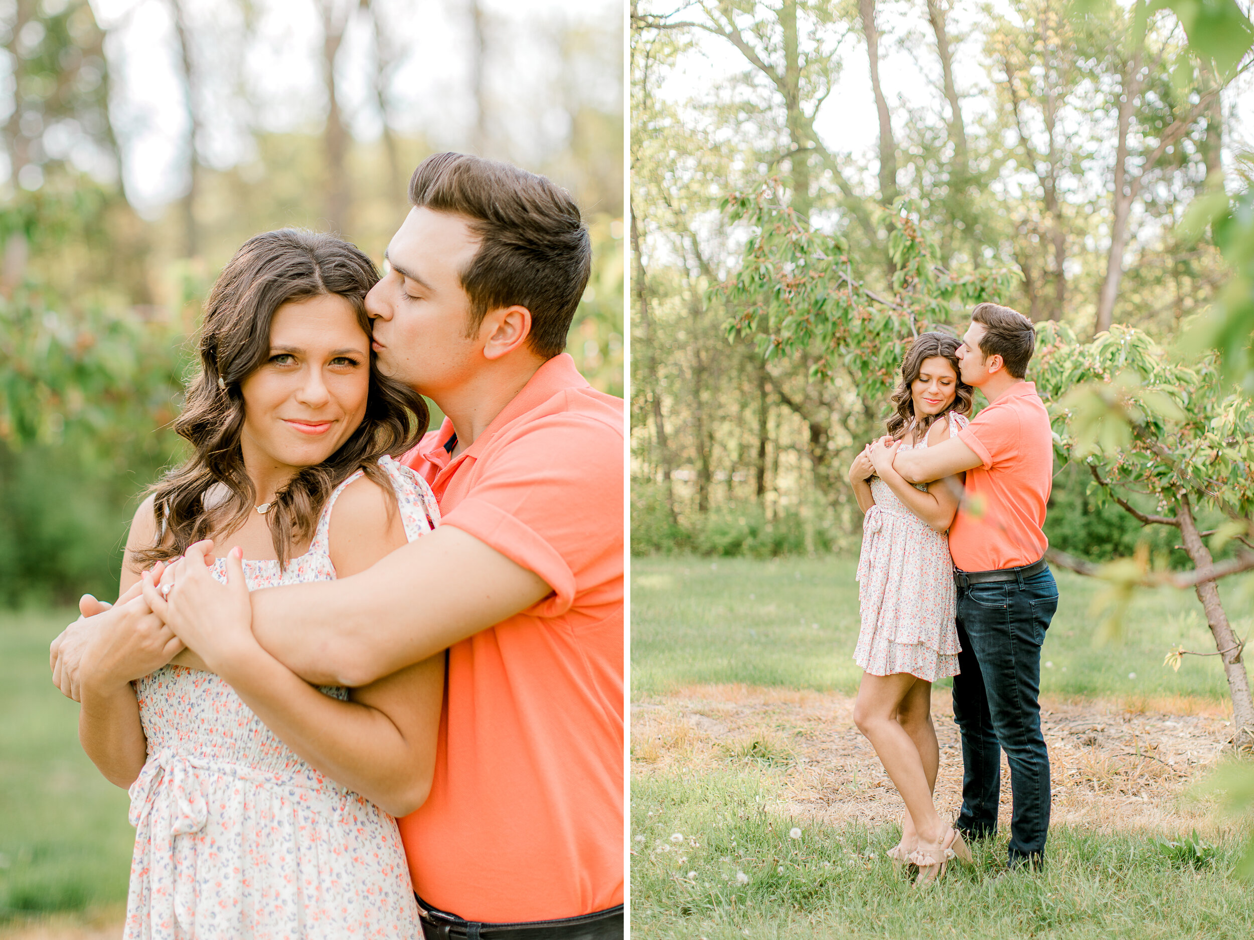 Spring Engagement Session in Michigan | Engagement Session with a Puppy | Light &amp; Airy Fine Art Michigan Wedding Photographer