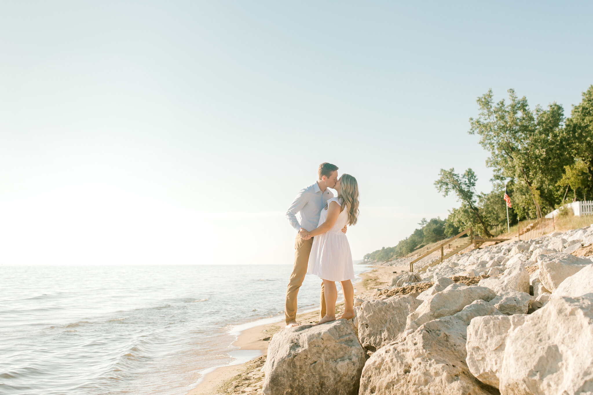 Summer Engagement Session on Lake Michigan | West Michigan Wedding Photographer | Fine Art Michigan Wedding Photos