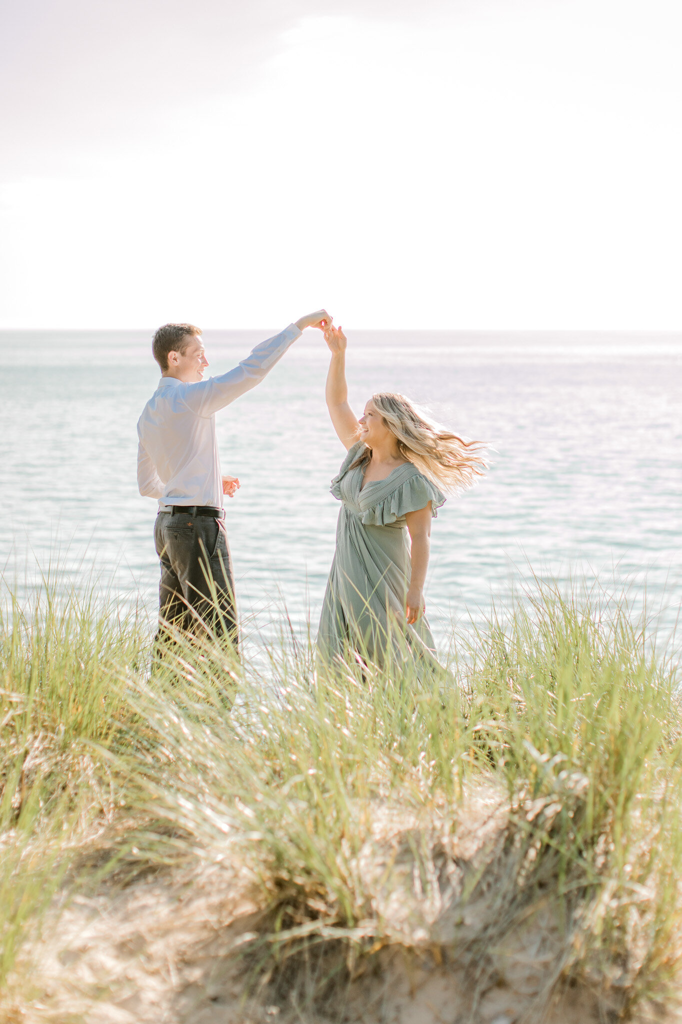 Summer Engagement Session on Lake Michigan | West Michigan Wedding Photographer | Fine Art Michigan Wedding Photos