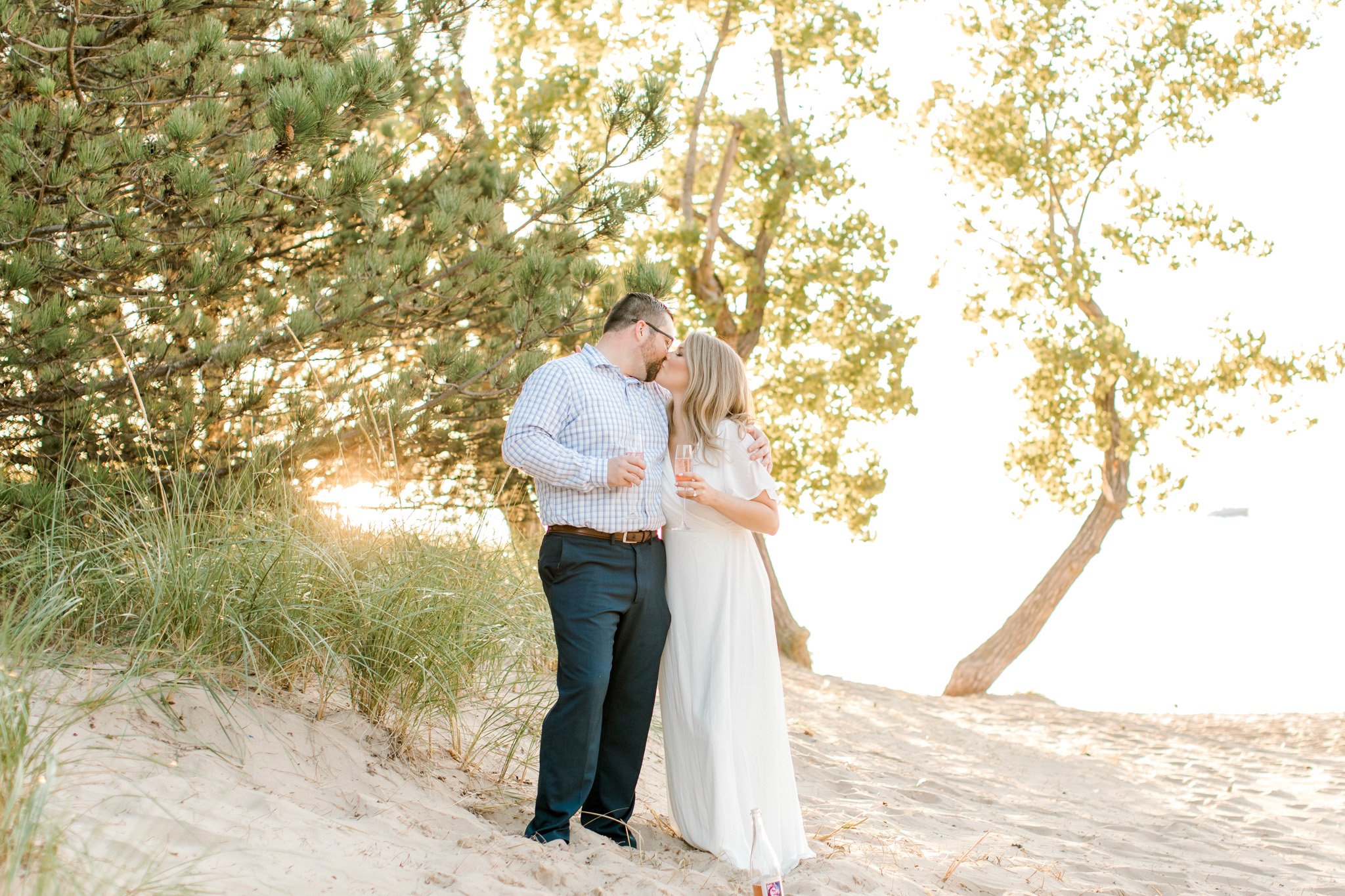 Lake Michigan Beach Engagement Session | West Michigan Fine Art Wedding Photographer | Light &amp; Airy Wedding Photography