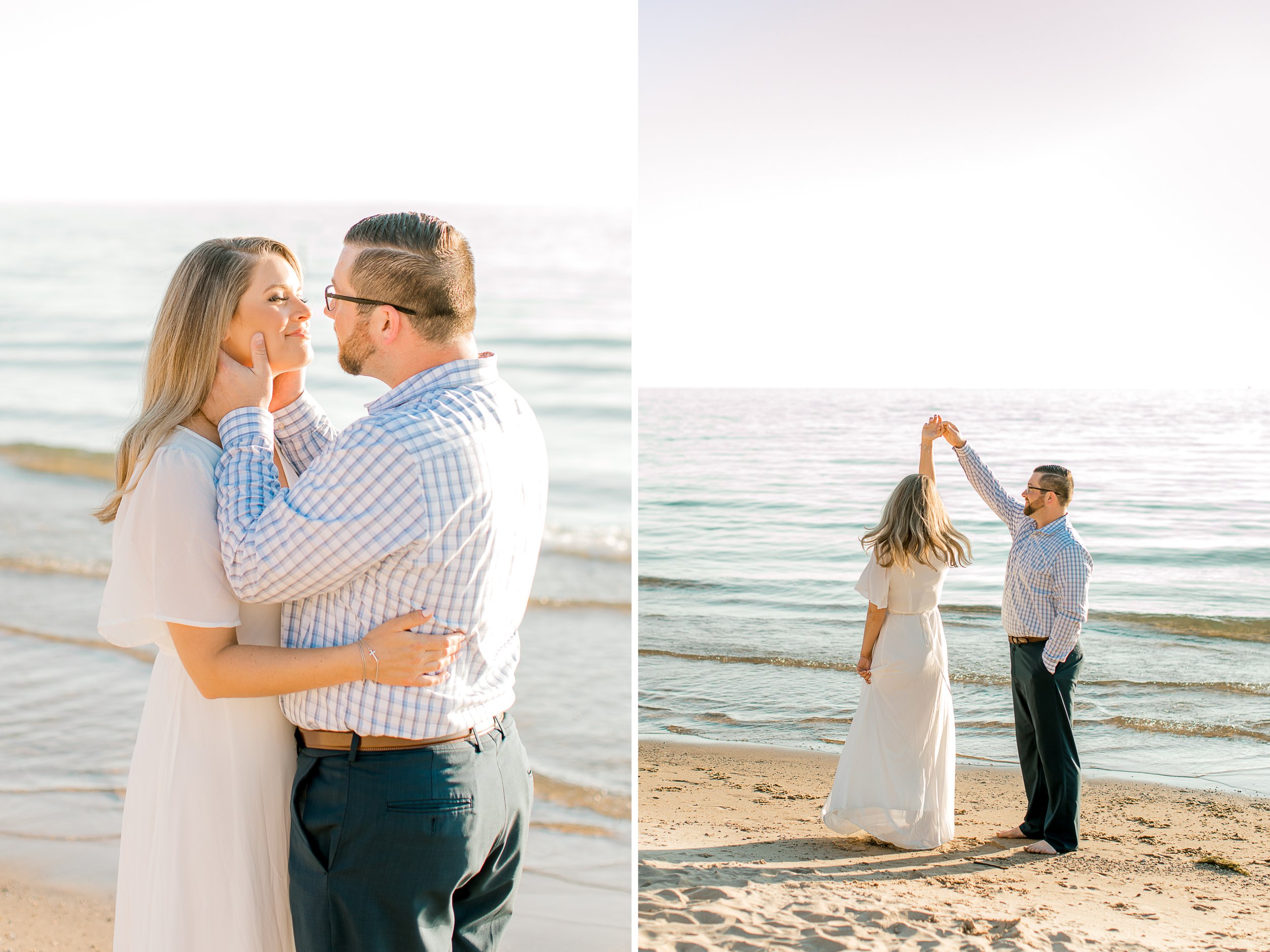 Lake Michigan Beach Engagement Session | West Michigan Fine Art Wedding Photographer | Light &amp; Airy Wedding Photography