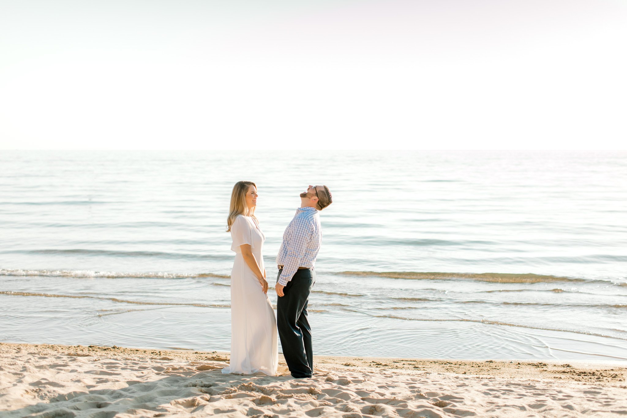 Lake Michigan Beach Engagement Session | West Michigan Fine Art Wedding Photographer | Light &amp; Airy Wedding Photography