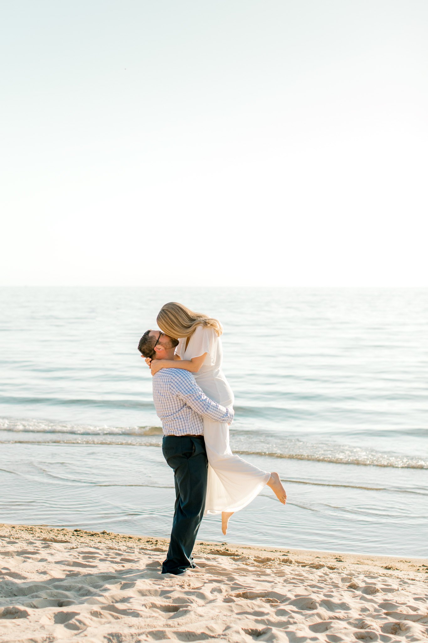 Lake Michigan Beach Engagement Session | West Michigan Fine Art Wedding Photographer | Light &amp; Airy Wedding Photography