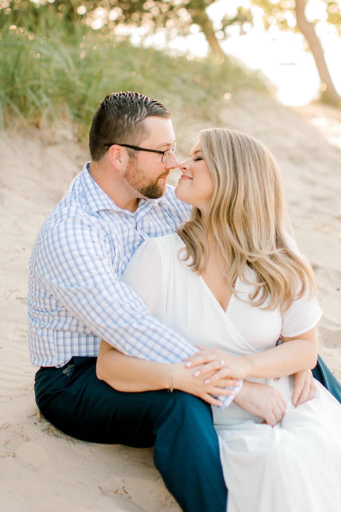 Lake Michigan Beach Engagement Session | West Michigan Fine Art Wedding Photographer | Light &amp; Airy Wedding Photography