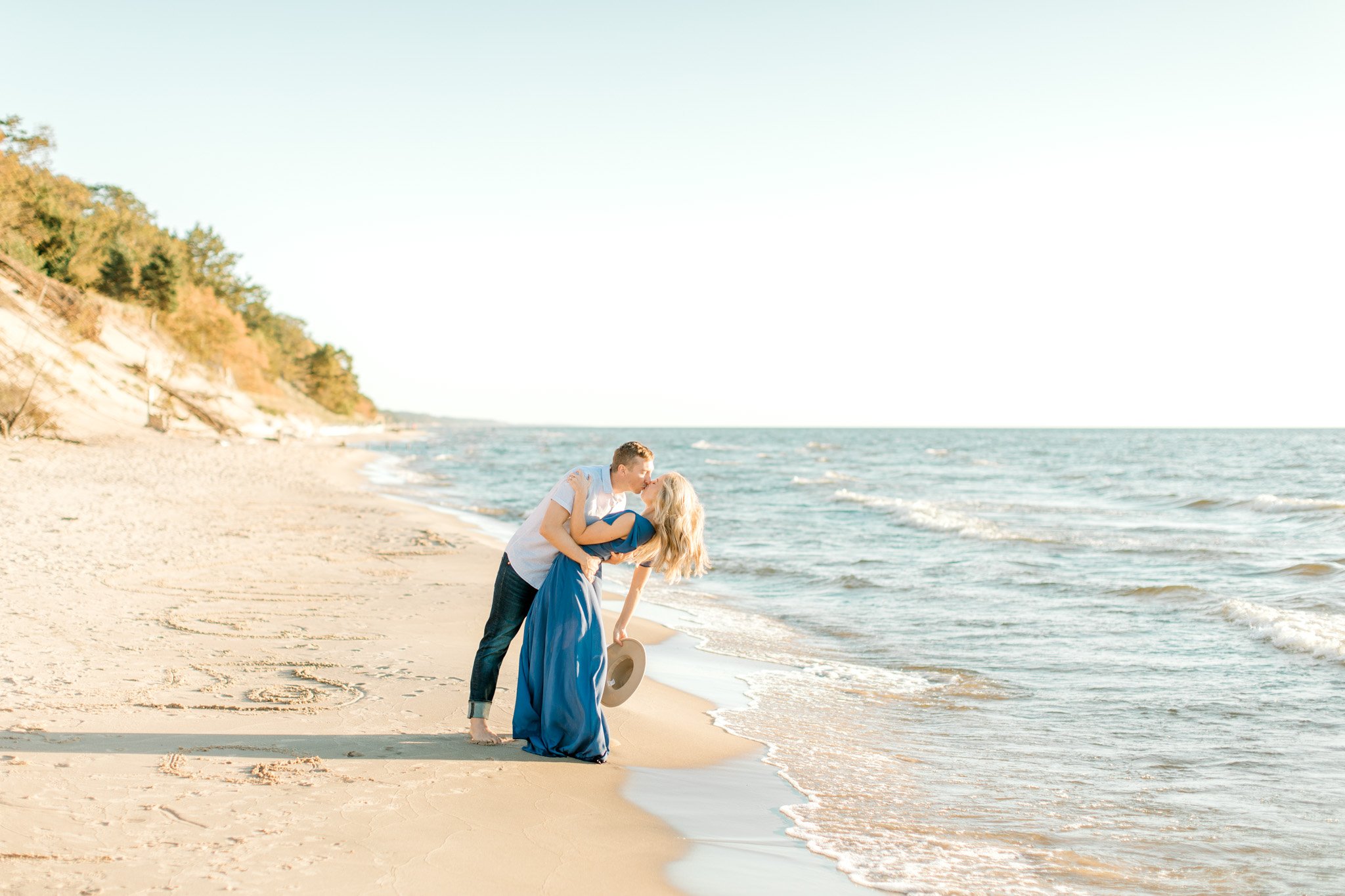 West Michigan Wedding &amp; Engagement Photographer | Michigan Engagement Session | Wooded Beach Engagement | Laurenda Marie Photography