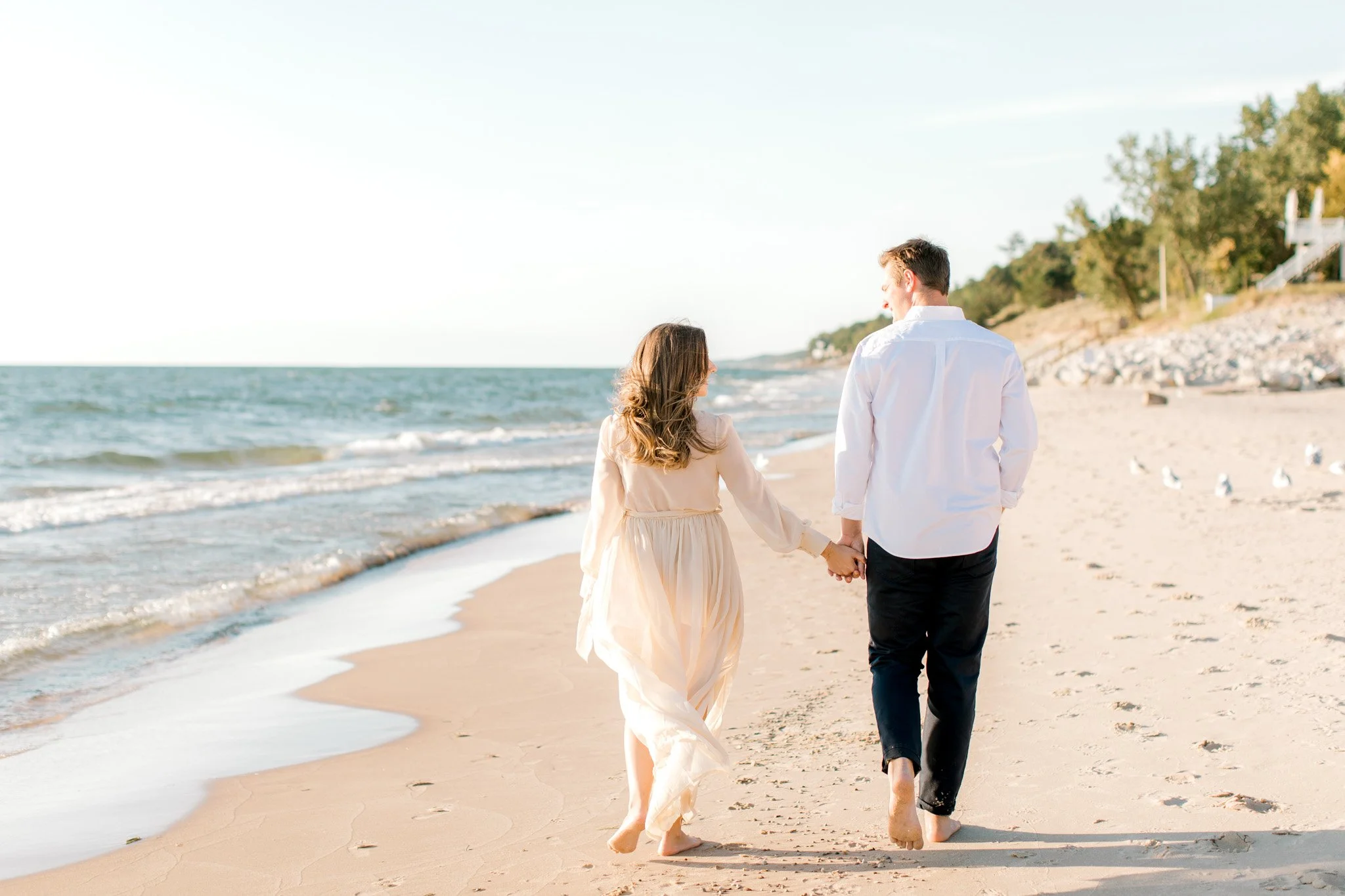 A Sun-Filled, Romantic Beach Engagement | Ferrysburg, Michigan