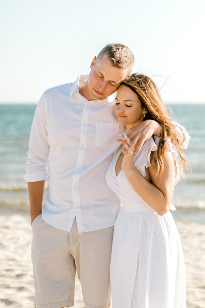 Summer Engagement in the City and on the Beach | West Michigan Fine Art Wedding Photography | Lake Michigan Beach Engagement Session