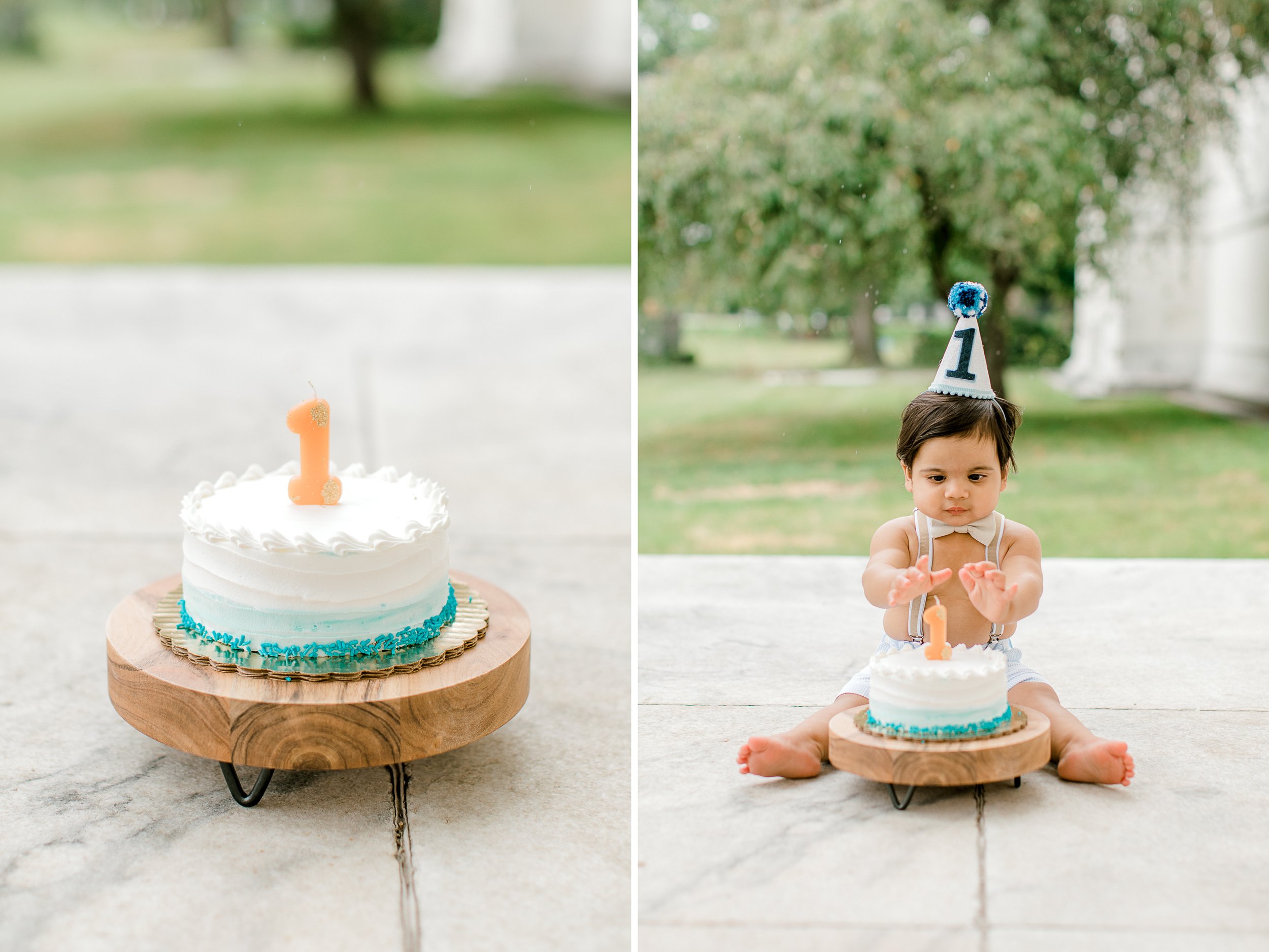 One Year Outdoor Cake Smash Birthday Session | West Michigan Family Photographer