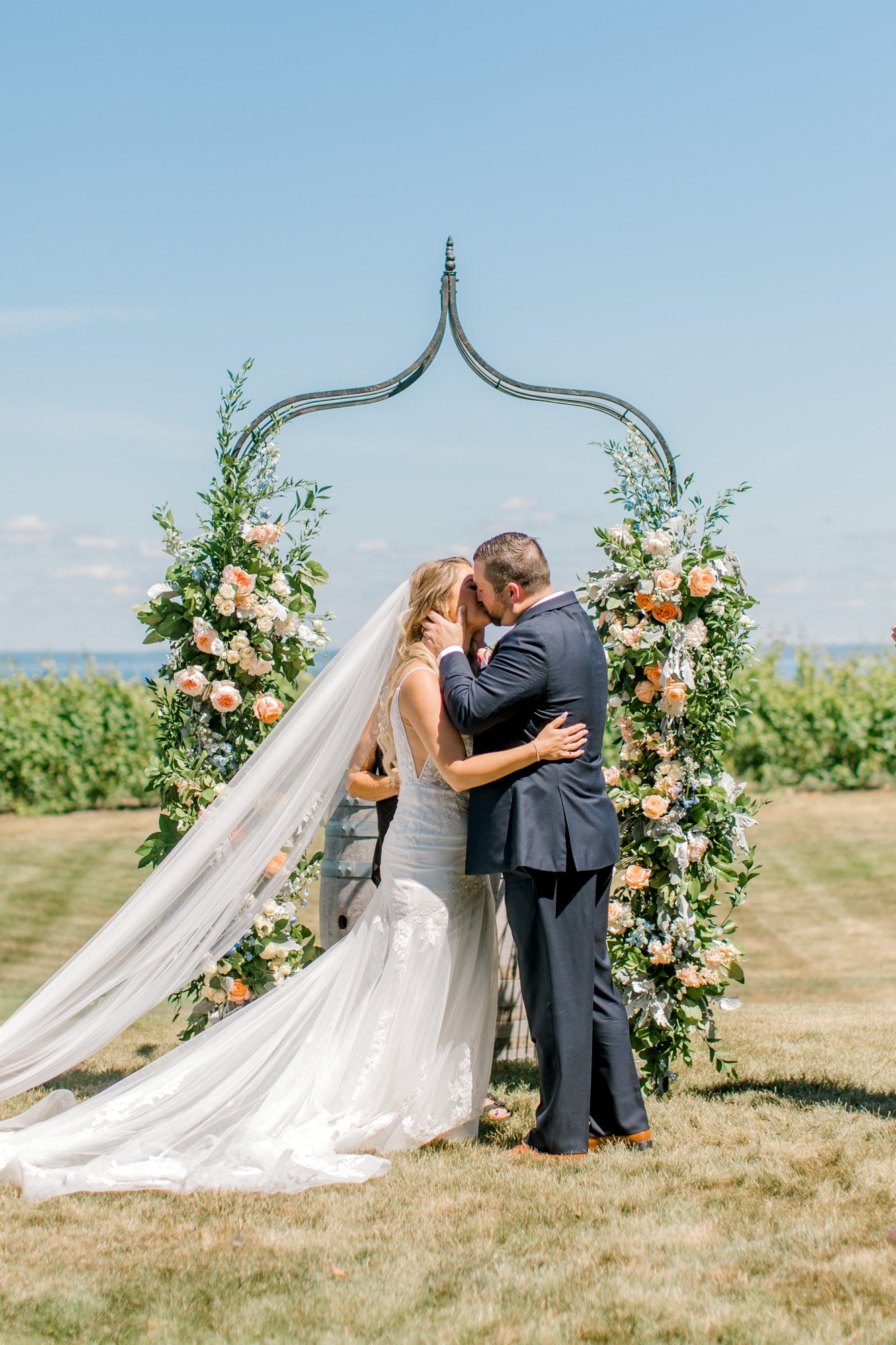 Vineyard Wedding in Northport, Michigan | Traverse City Winery Wedding | Light and Airy Michigan Photography | Laurenda Marie Photography