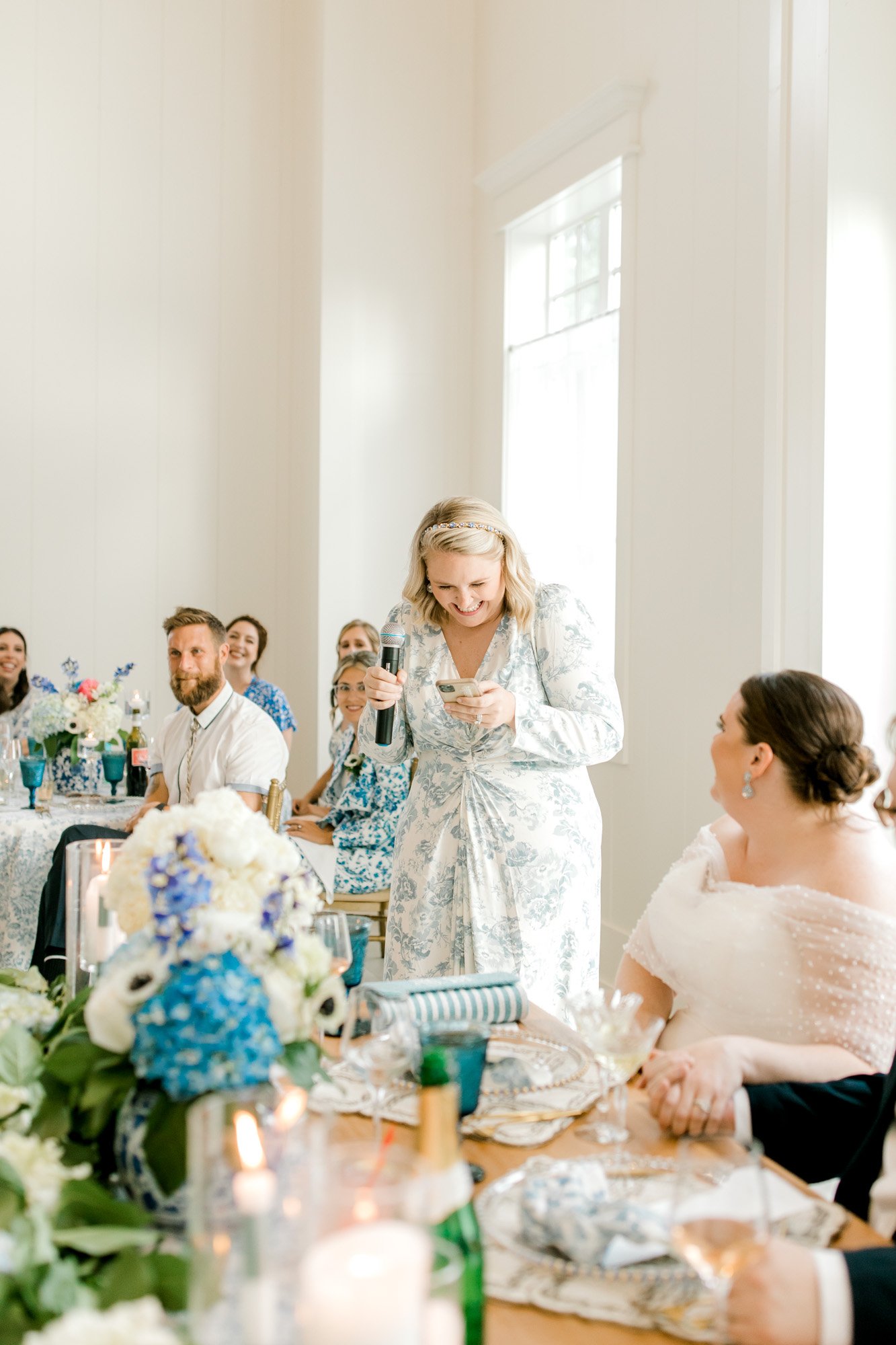 Blue and White Floral Modern Fine Art Wedding at Etre Farms in Michigan | Laurenda Marie Photography