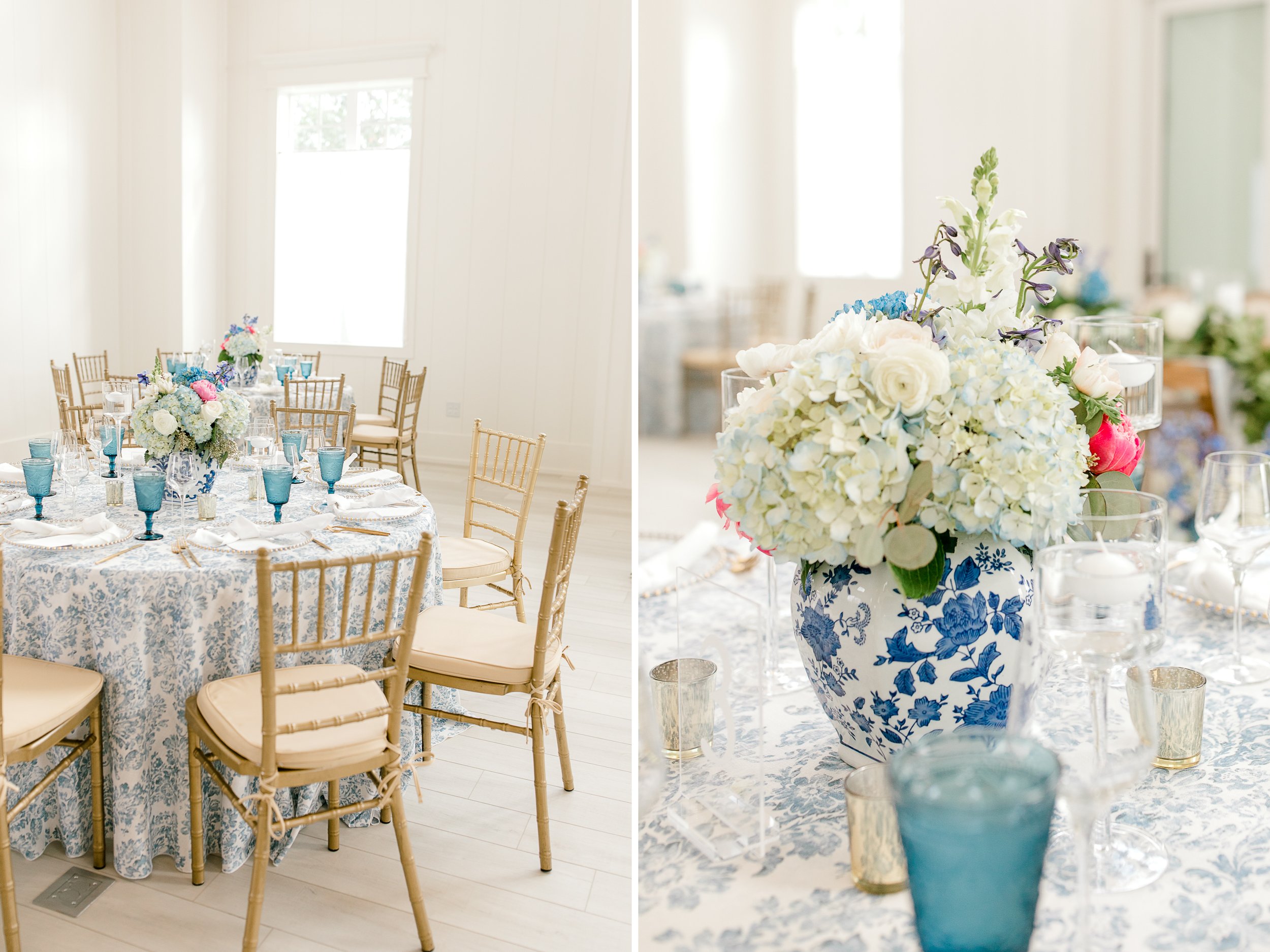 Blue and White Floral Modern Fine Art Wedding at Etre Farms in Michigan | Laurenda Marie Photography