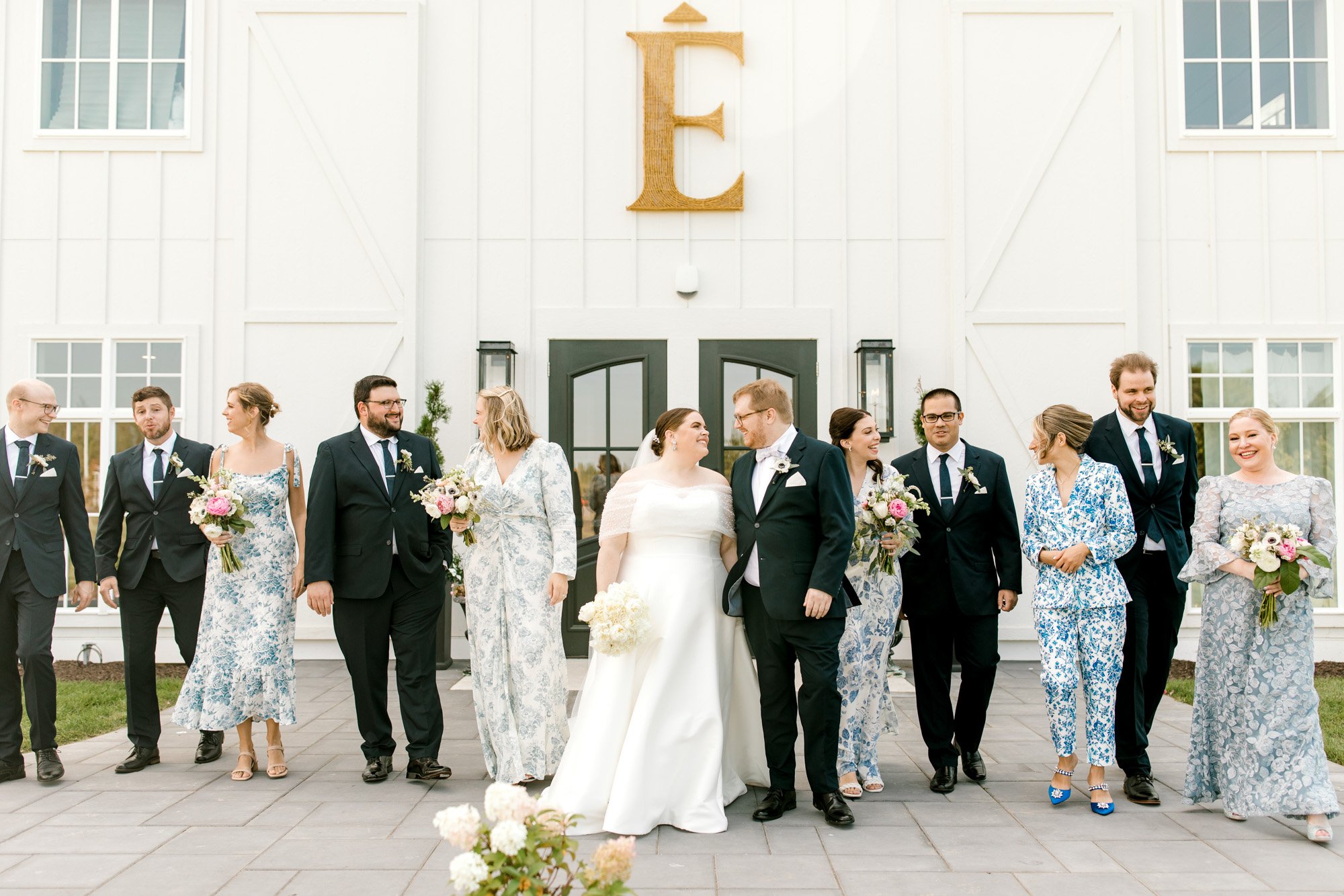 Blue and White Floral Modern Fine Art Wedding at Etre Farms in Michigan | Laurenda Marie Photography